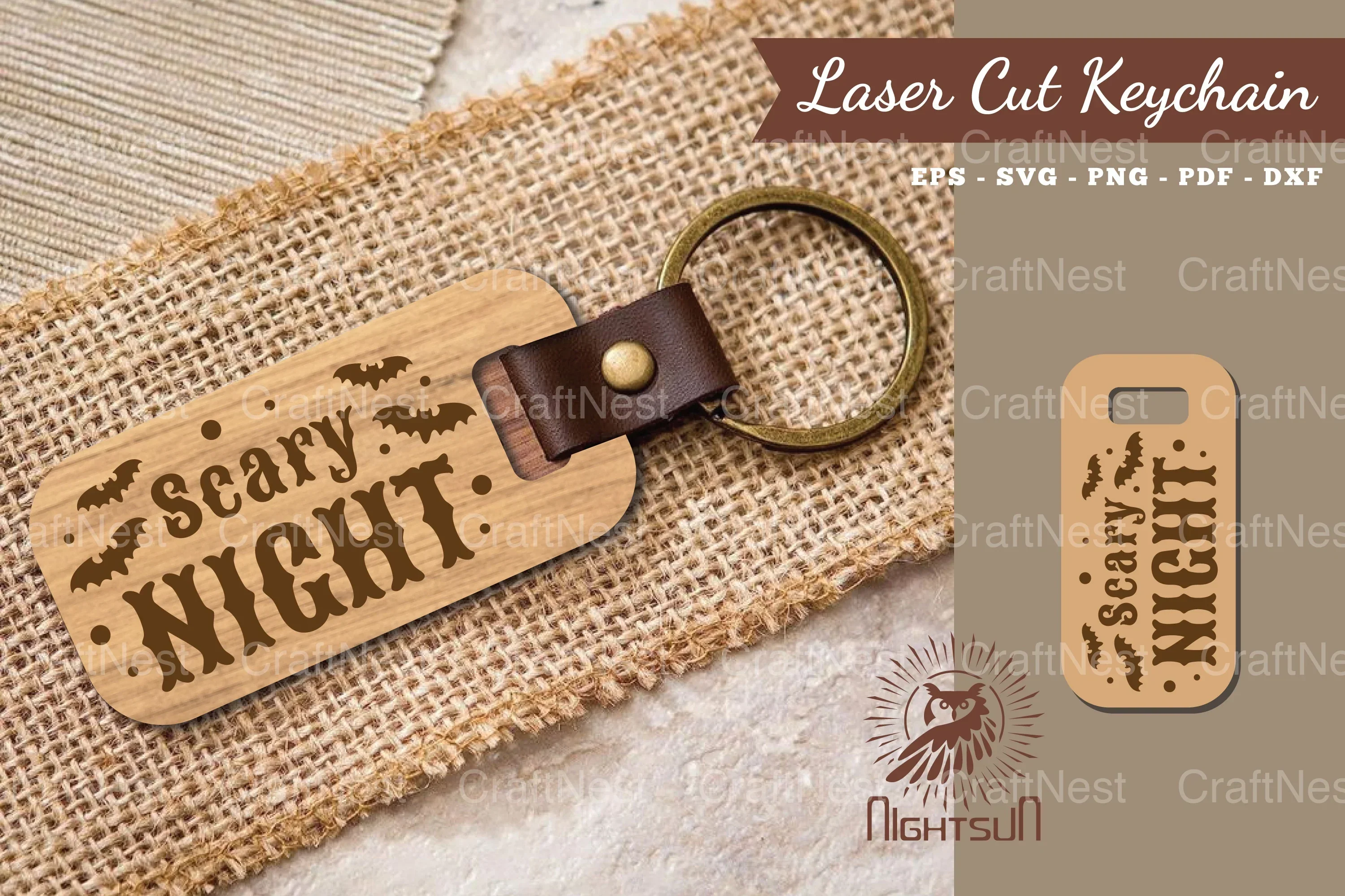 Scary Night Laser Cut Keychain Design Bundle