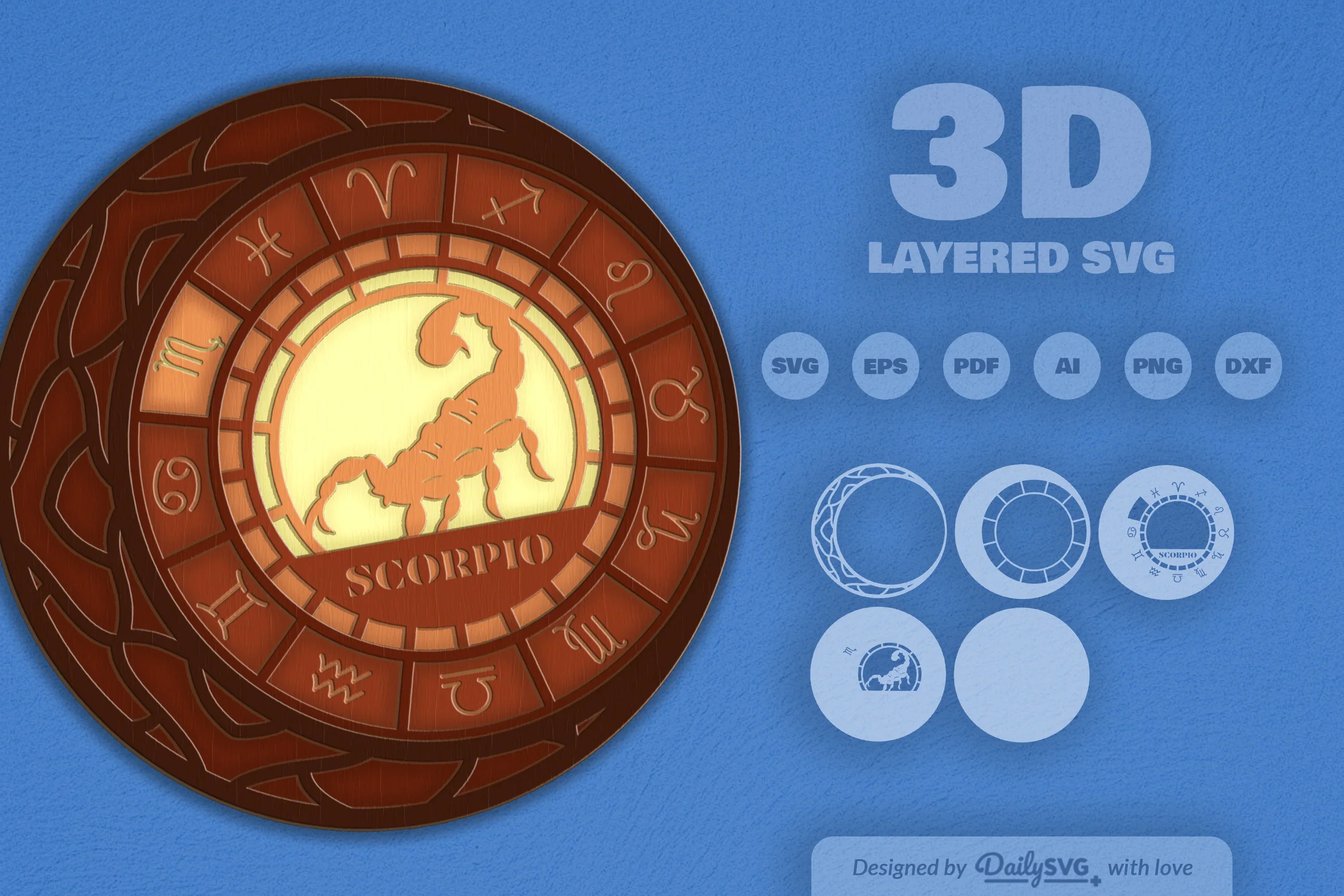 Scorpio Zodiac Laser Cut SVG Bundle - Image 2