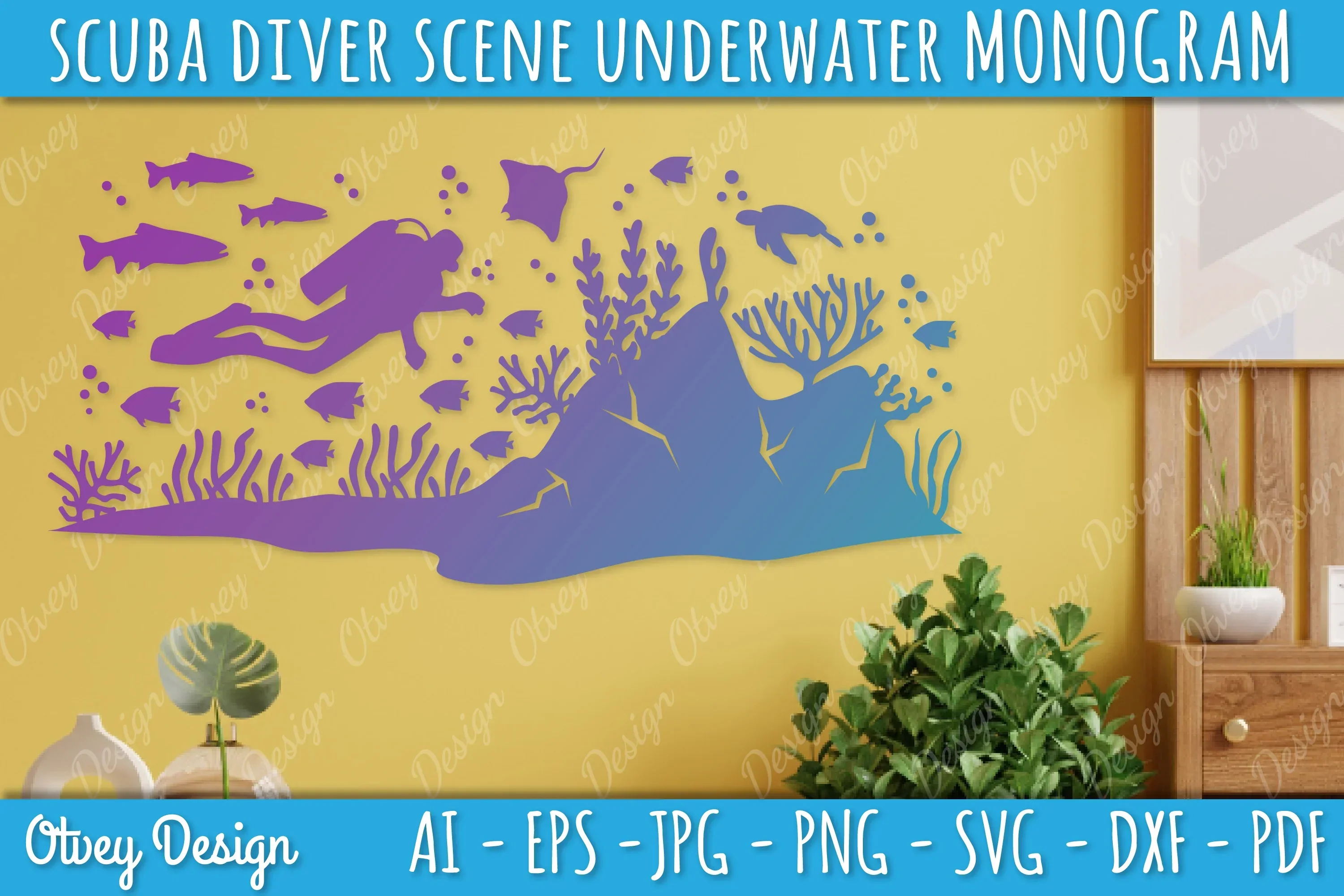 Scuba Diver Monogram SVG Bundle - Image 4