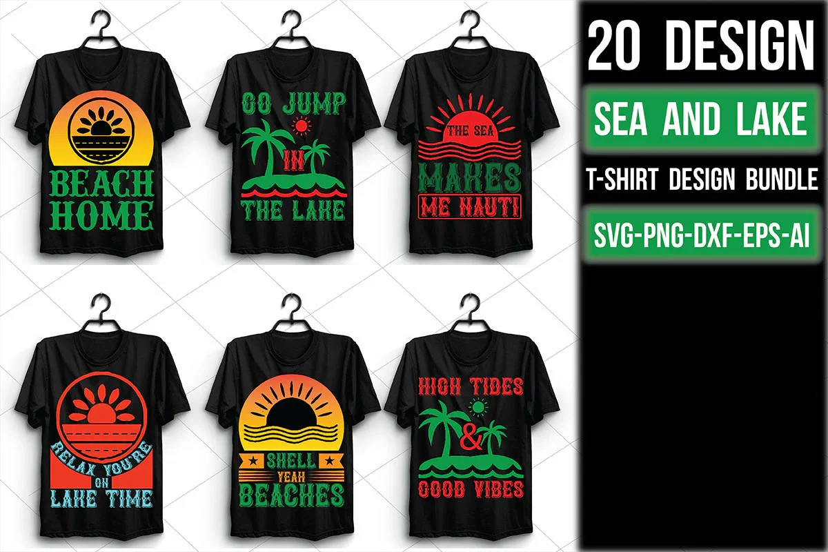 Sea And Lake T Shirt Bundle