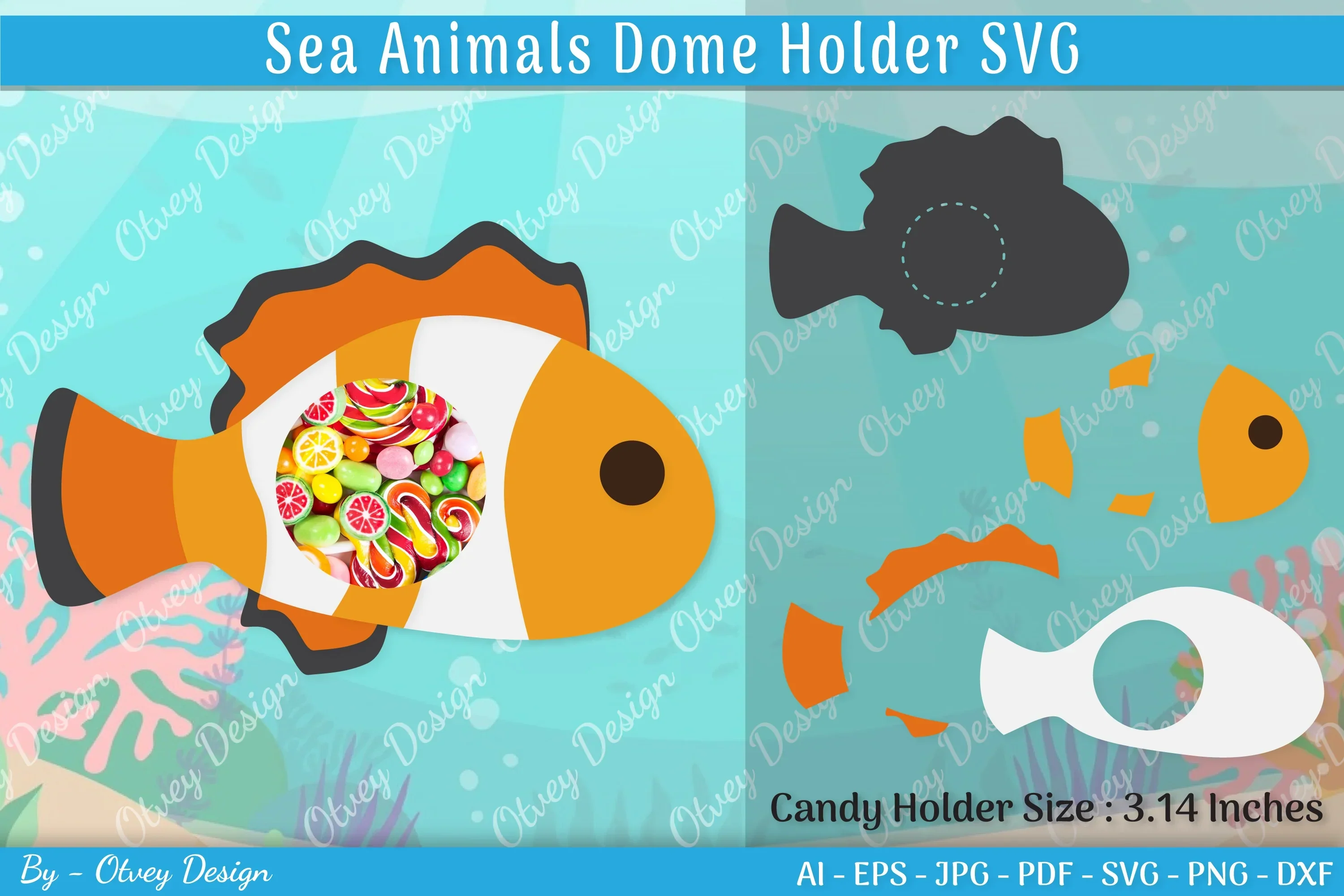 Sea Animal Candy Dome SVG Bundle