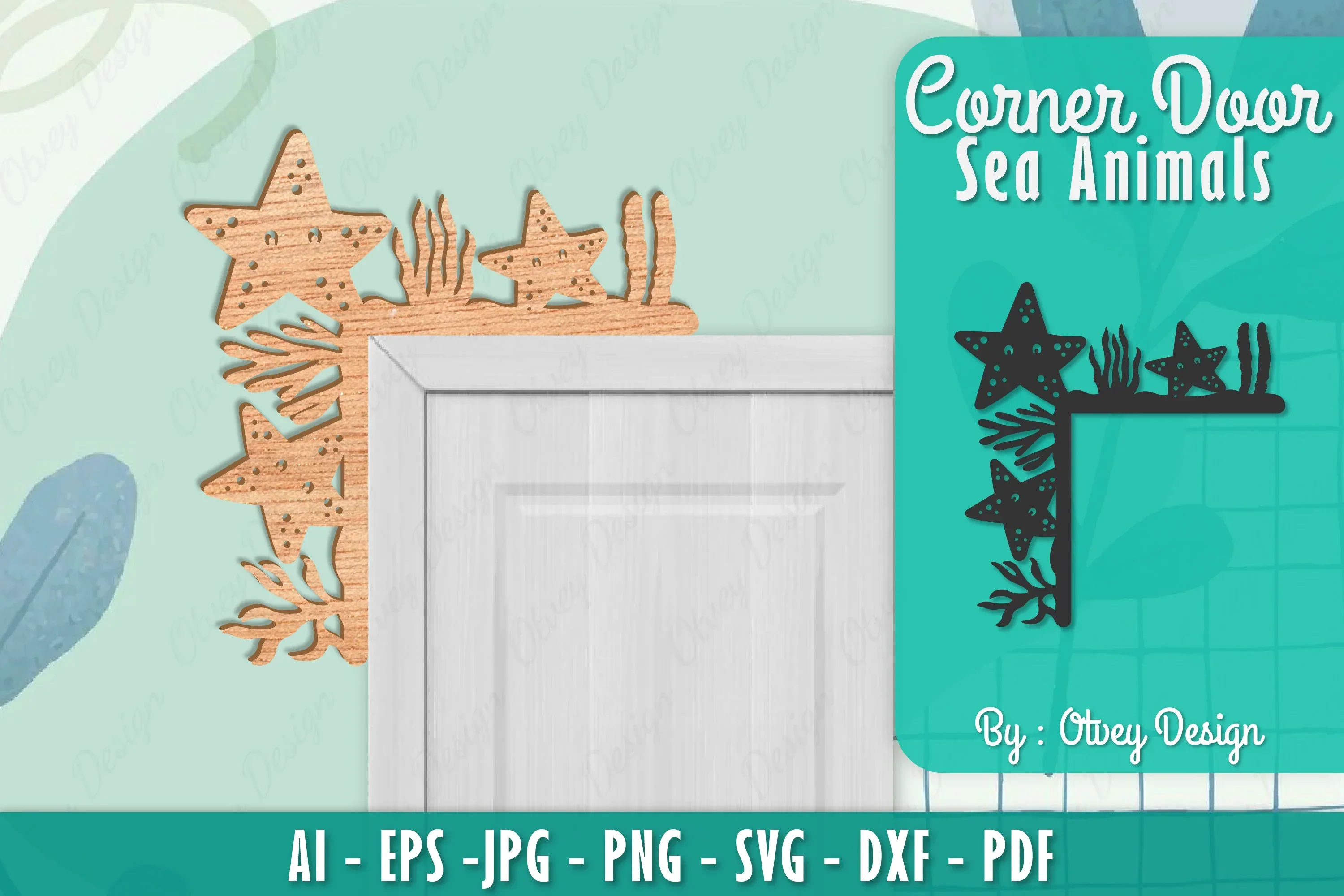 Sea Animals Door Corner Decoration SVG Bundle