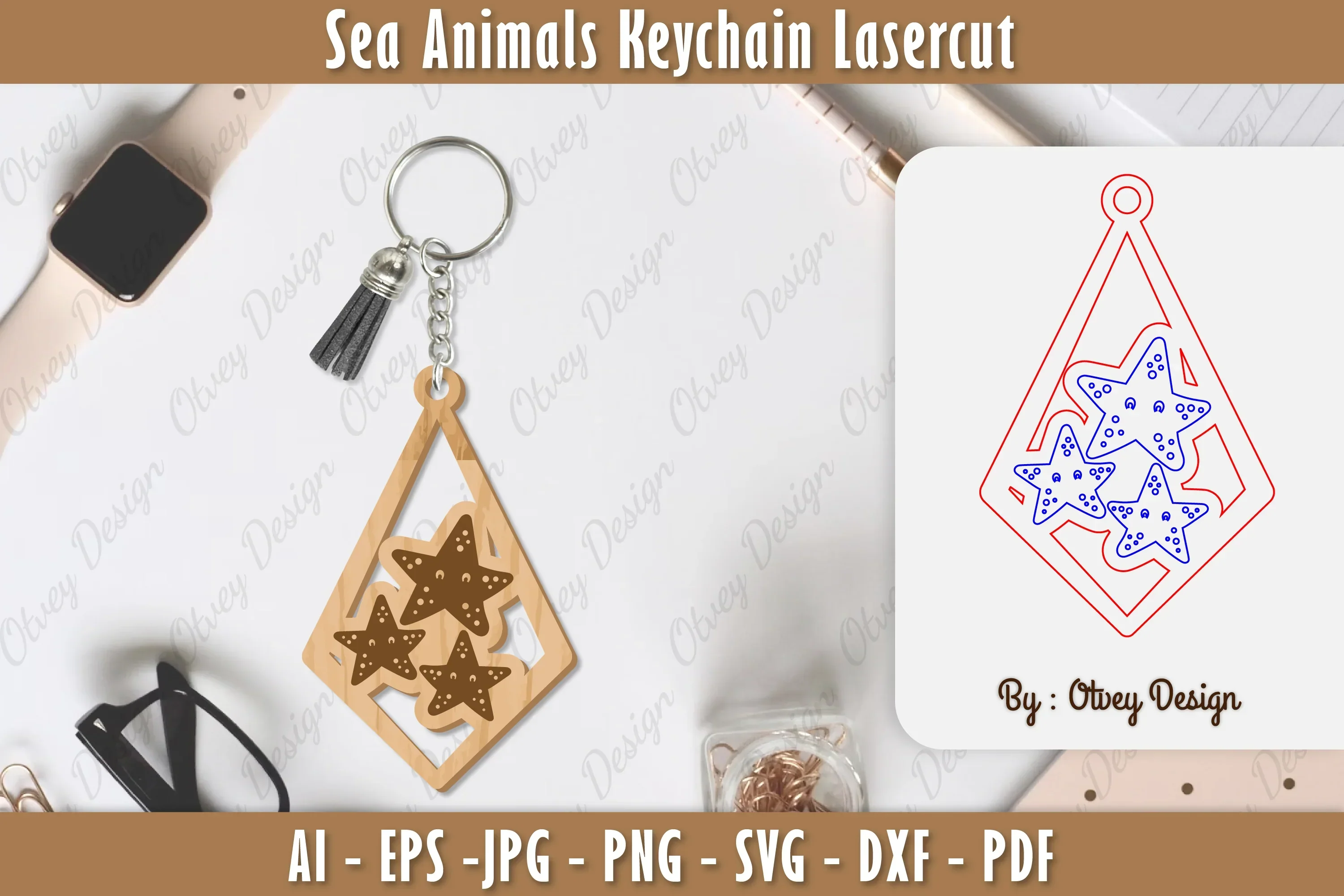 Sea Animals Keychain SVG Bundle