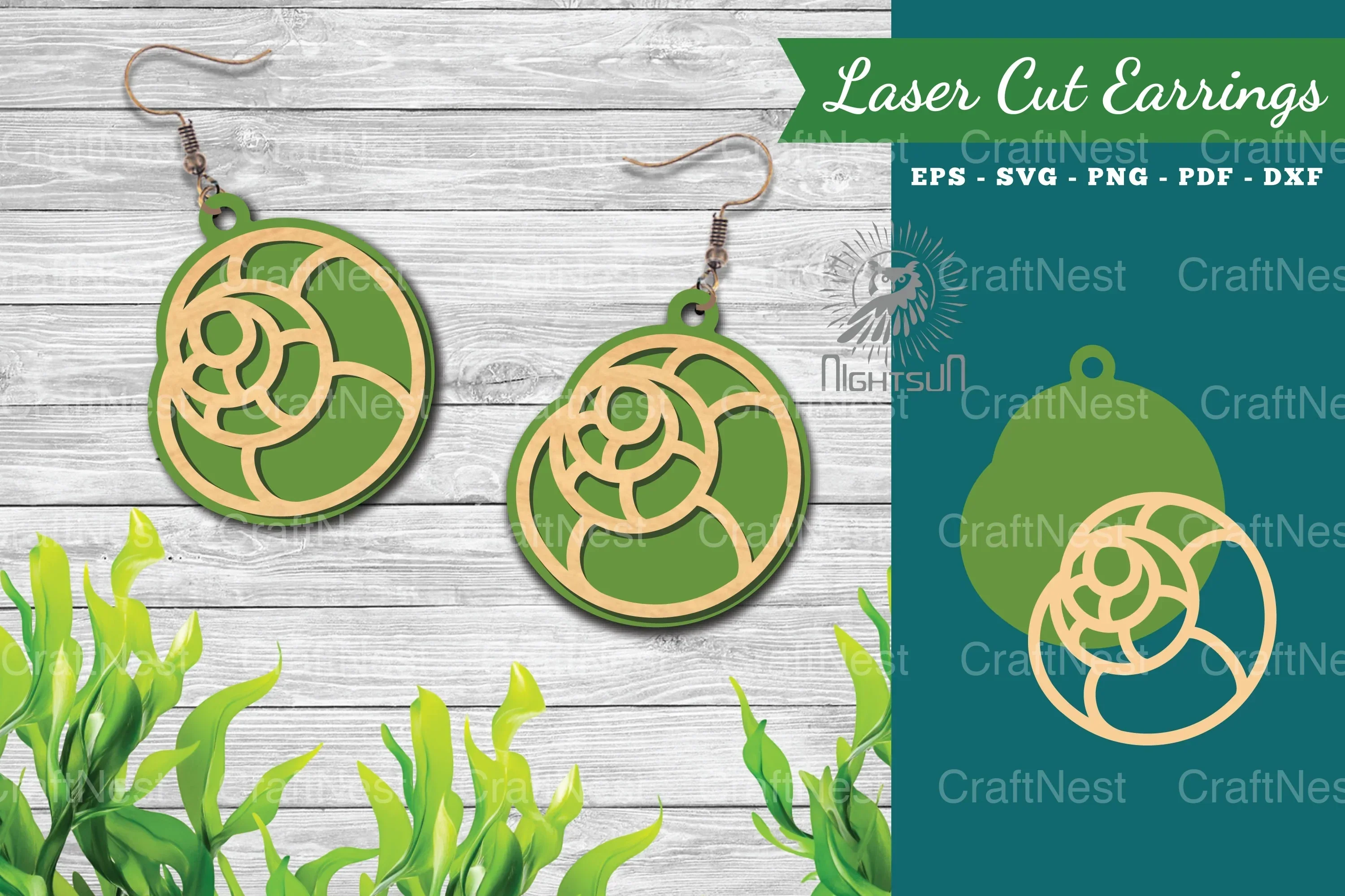 Sea Shells Laser Cut Earrings Design Bundle