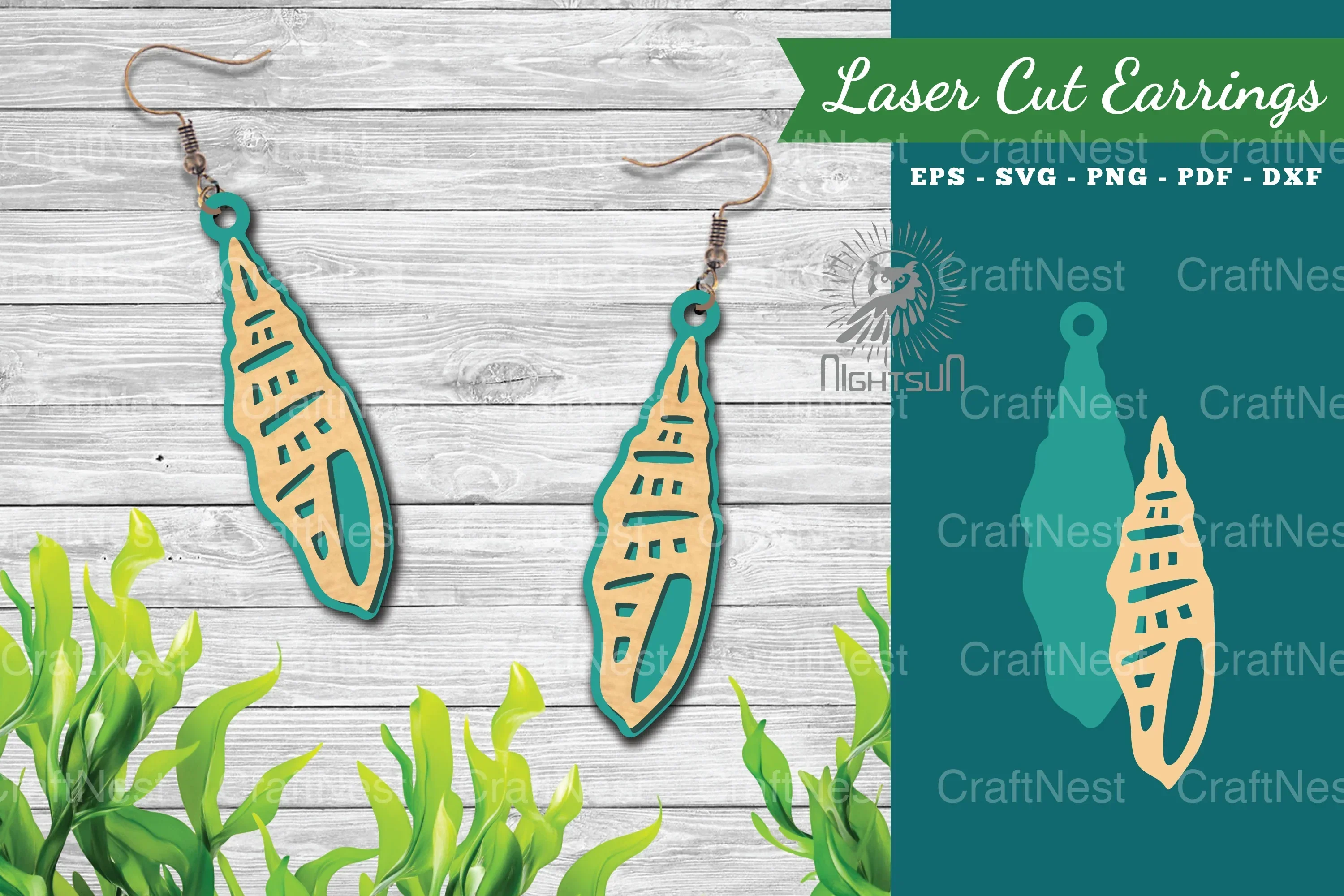 Sea Shells Laser Cut Earrings Design Bundle