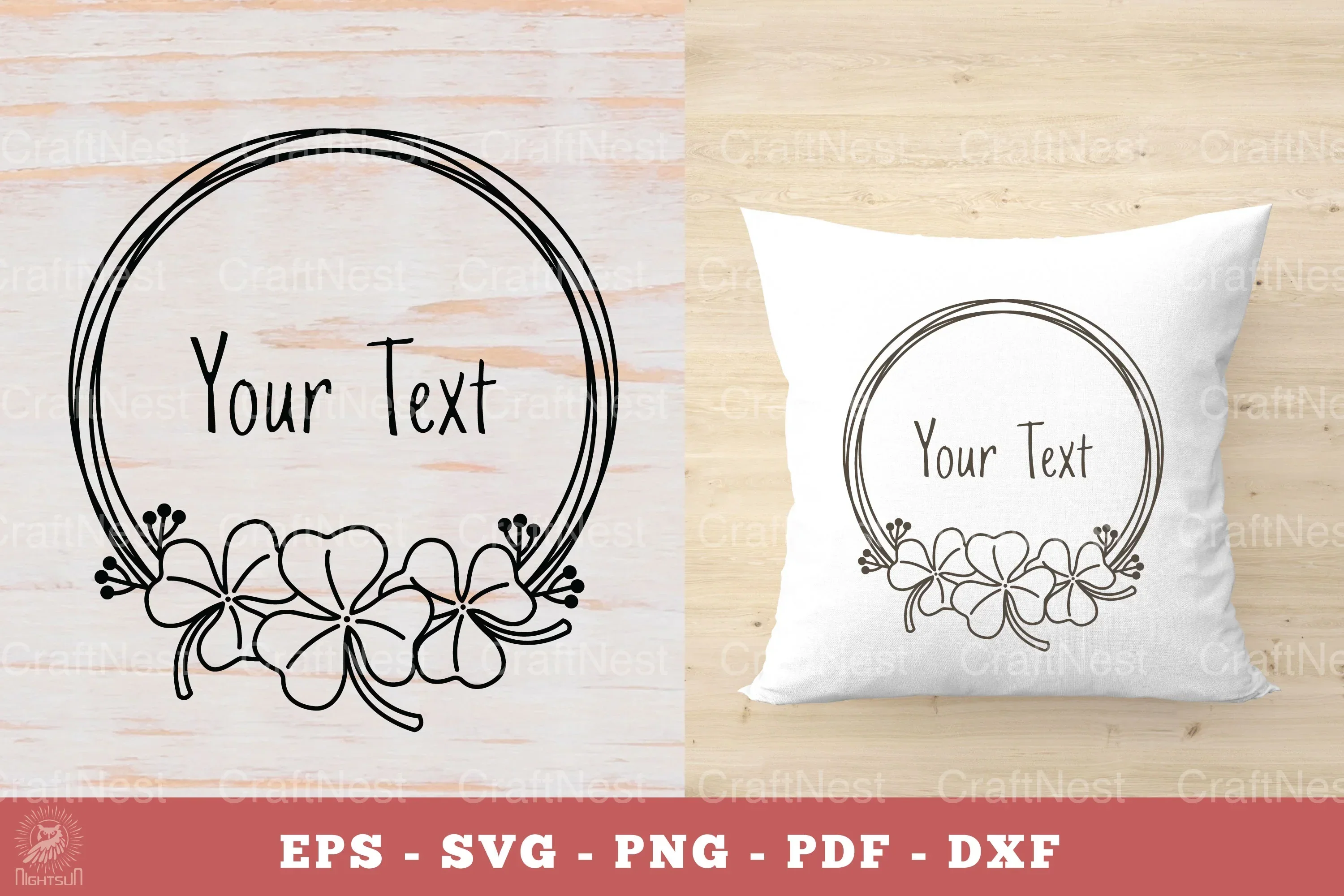 Shamrock Irish Flowers Monogram SVG Bundle