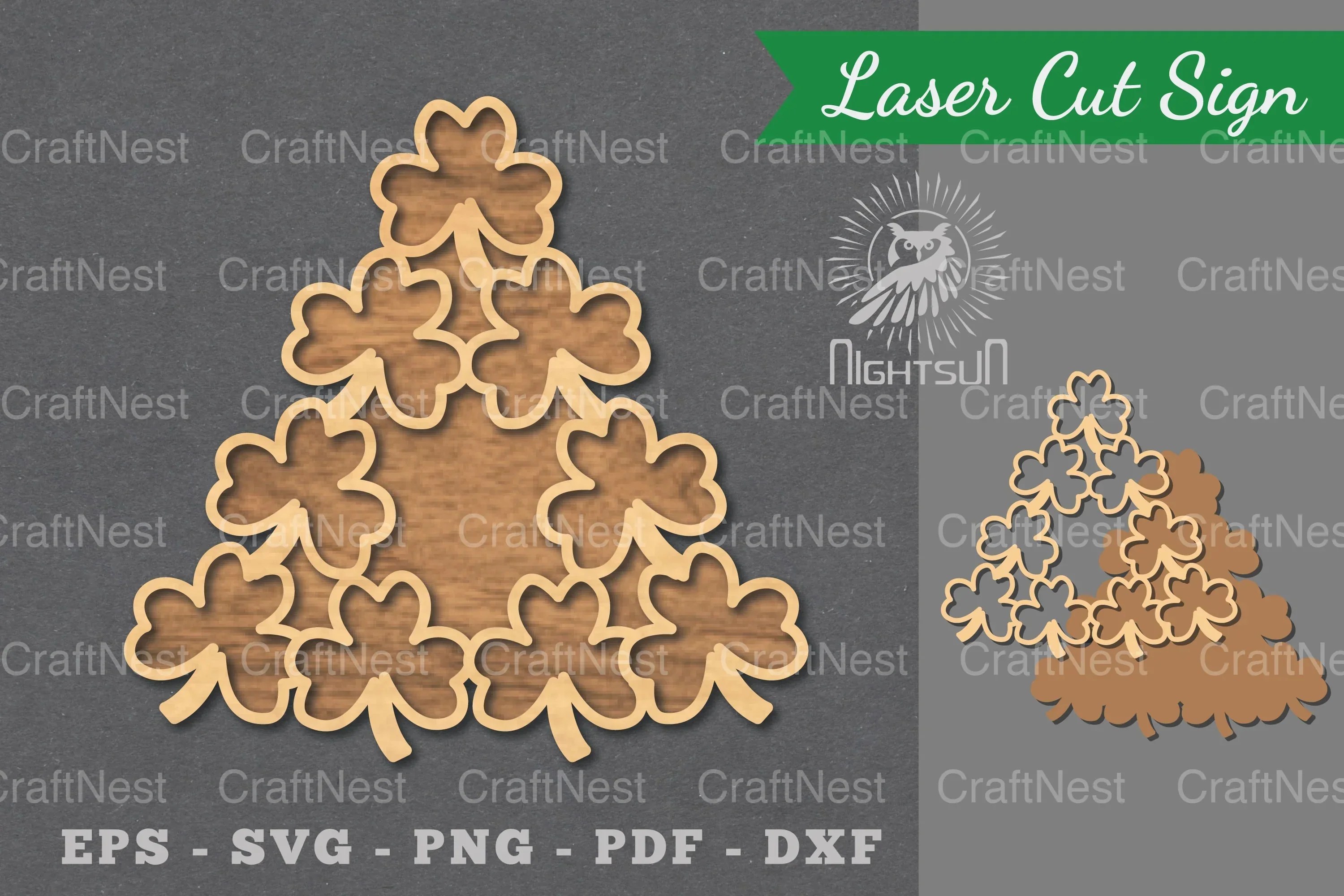 Shamrock Laser Cut Sign Clipart Bundle