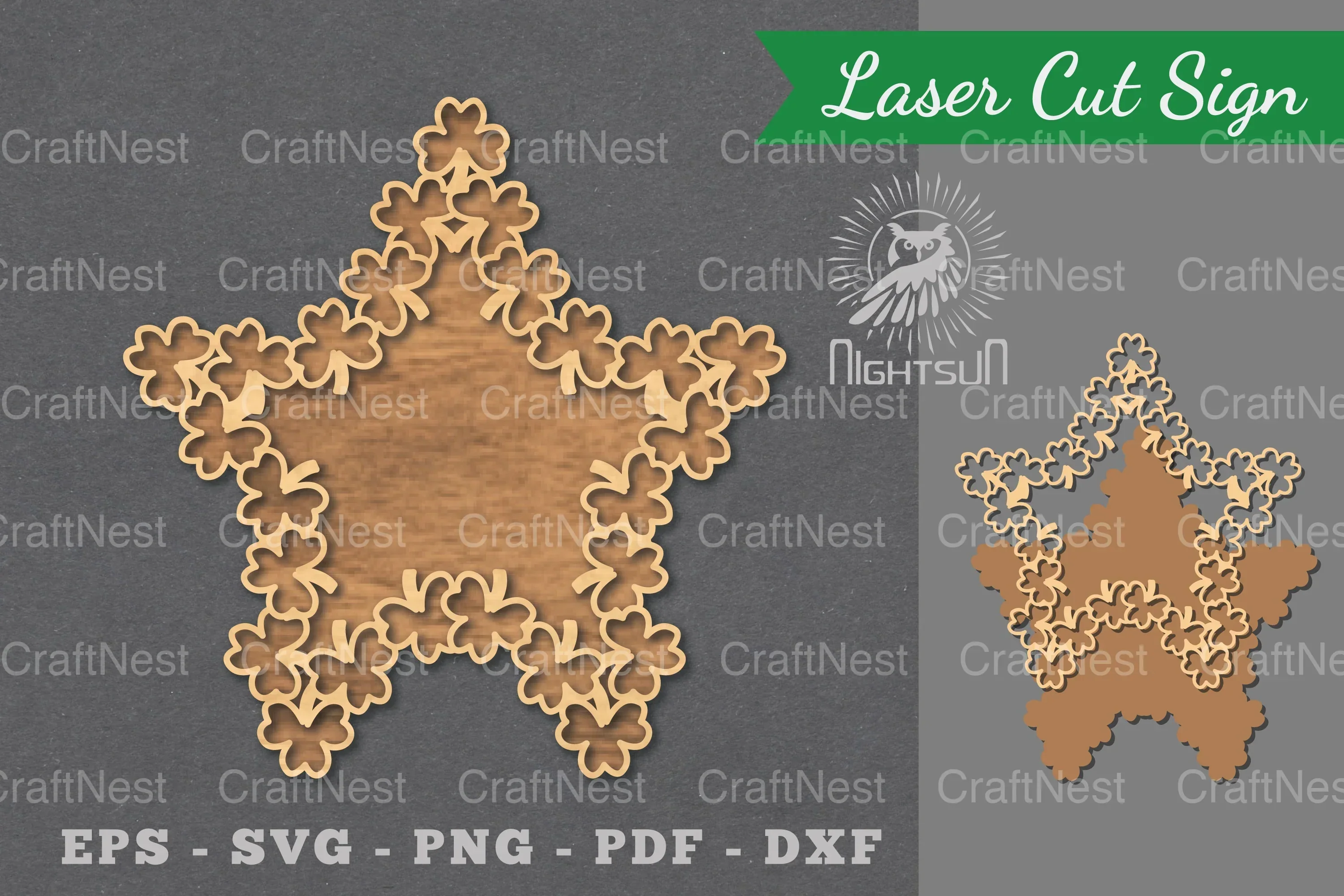 Shamrock Laser Cut Sign Clipart Bundle