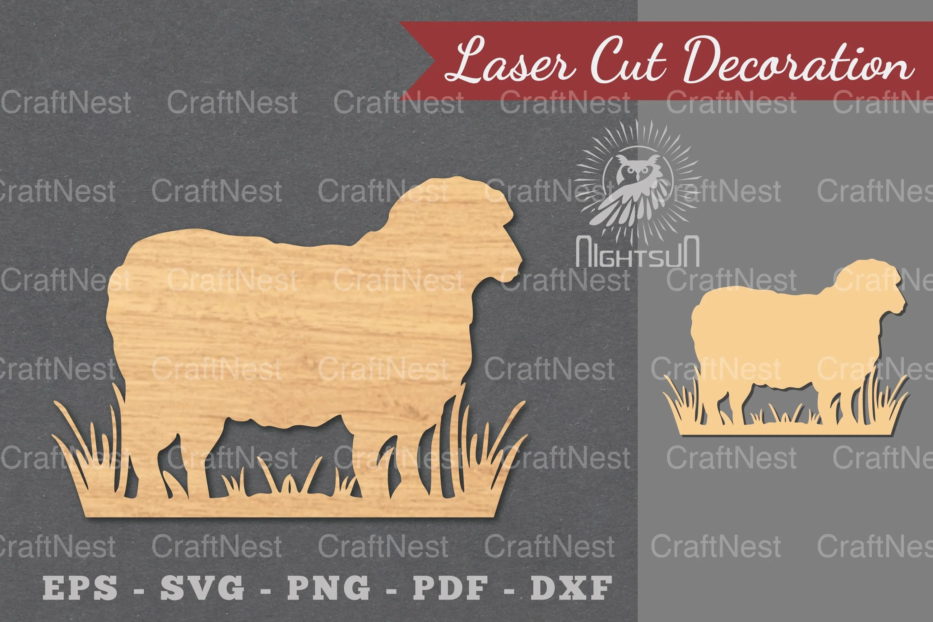 Sheep Laser Cut Decoration Clipart Bundle
