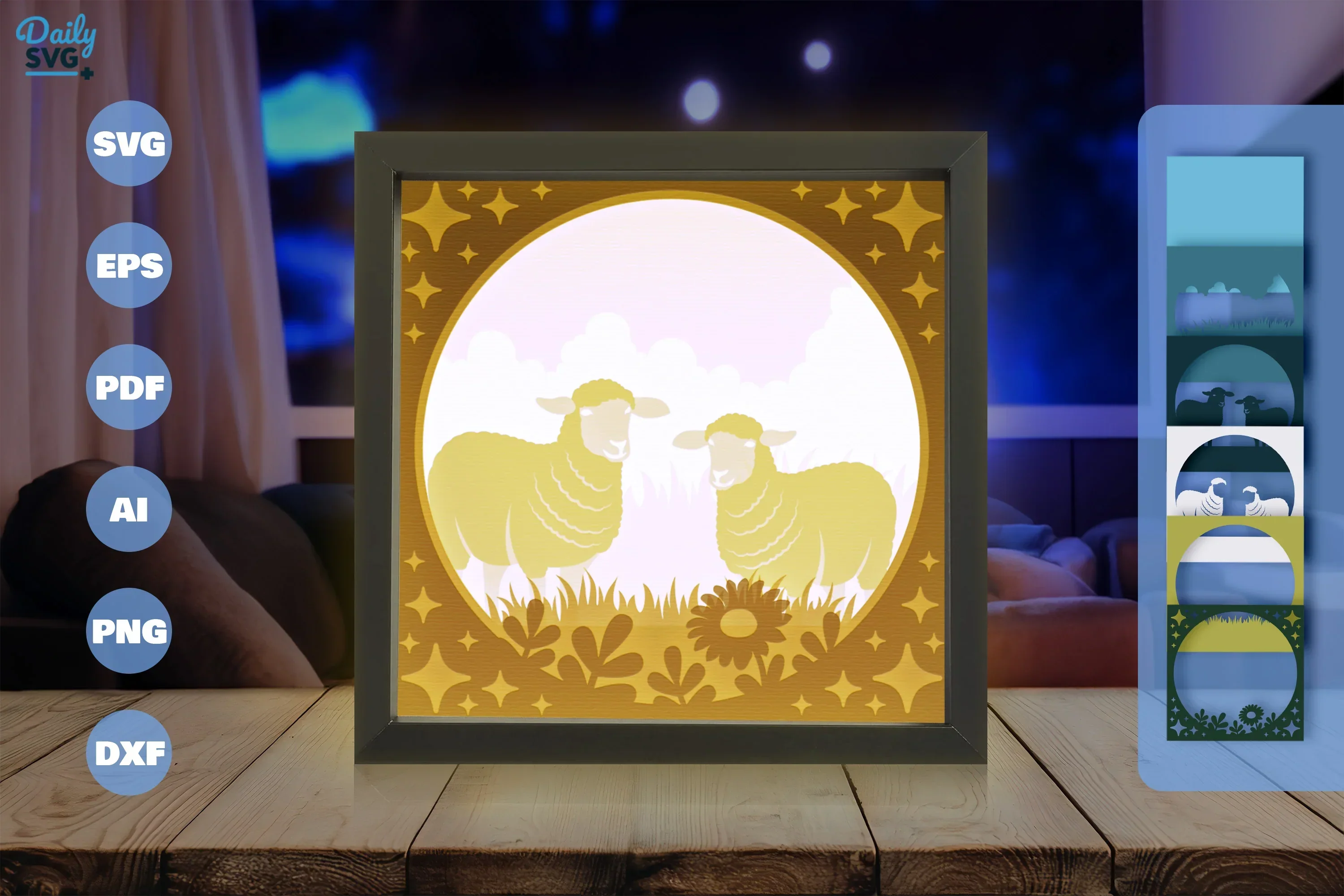 Sheep Meadow Papercut SVG Bundle - Image 3