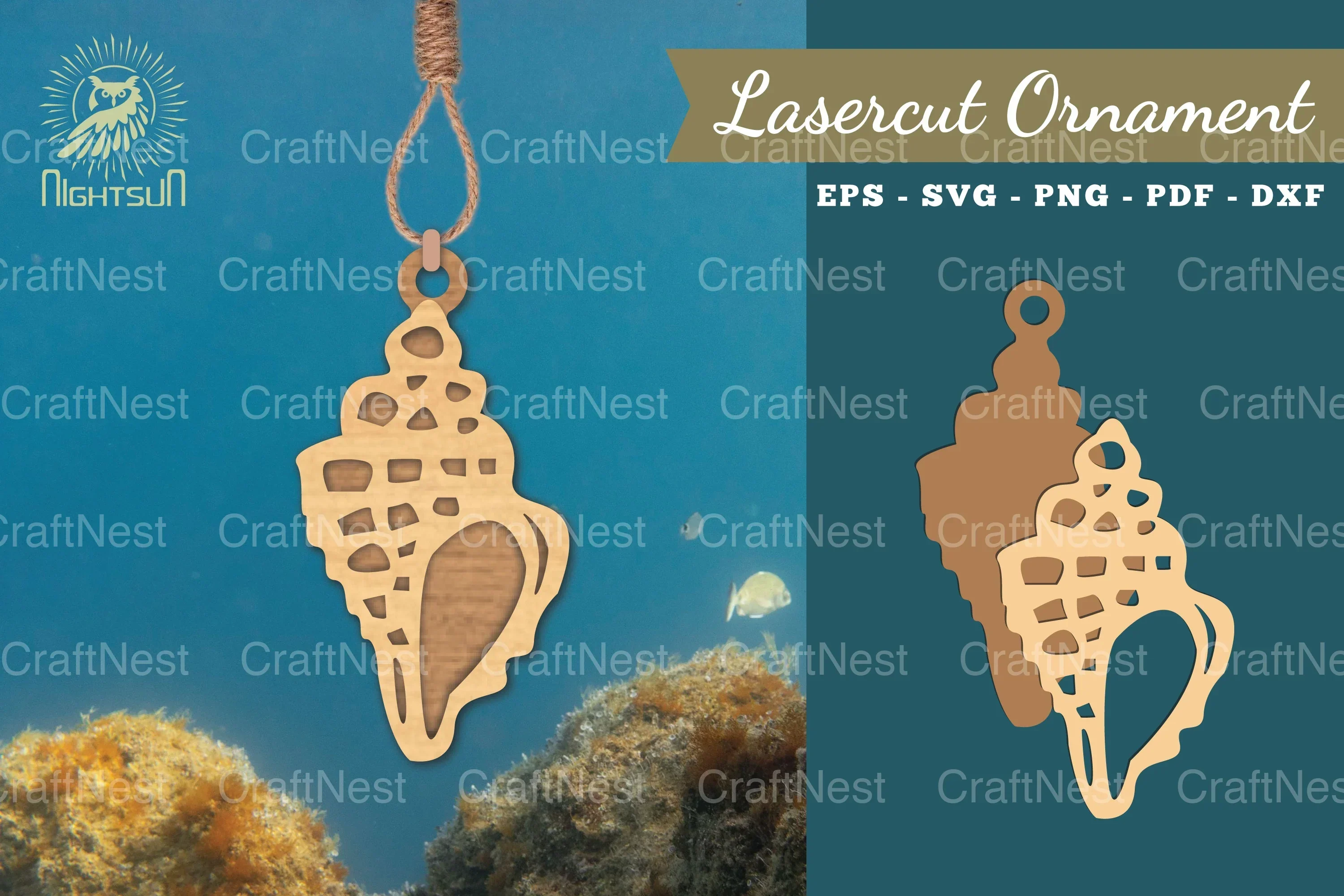 Shell Laser Cut Ornament SVG Bundle
