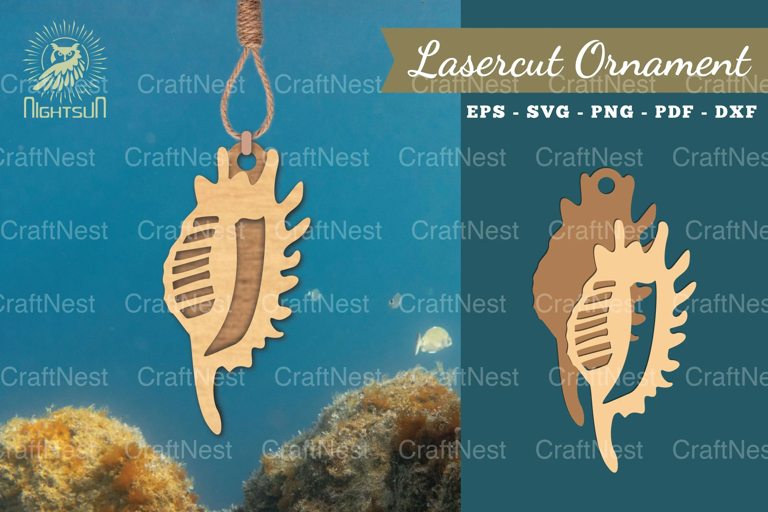 Shell Laser Cut Ornament SVG Bundle