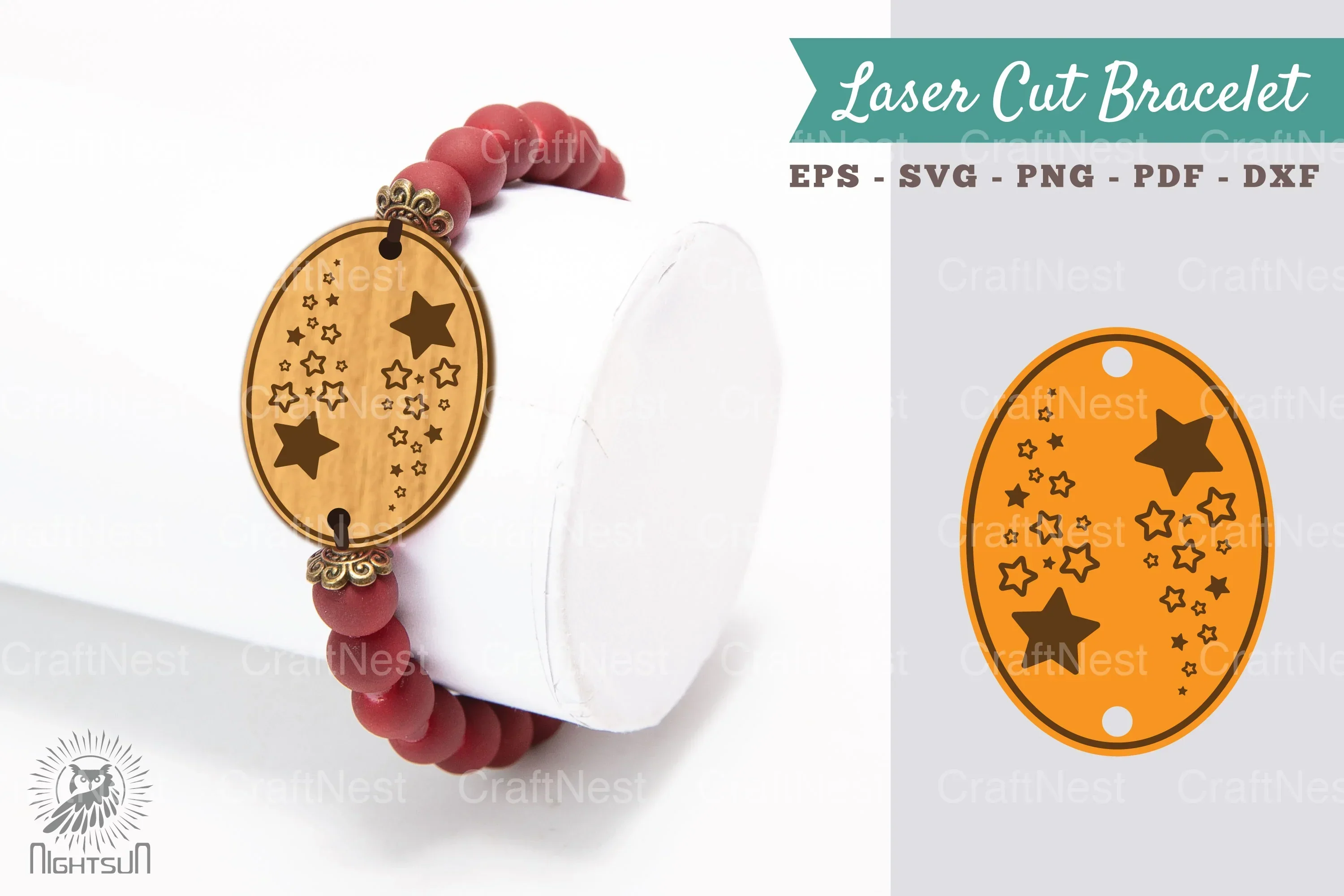Shooting Star Laser Cut Bracelet Design Bundle