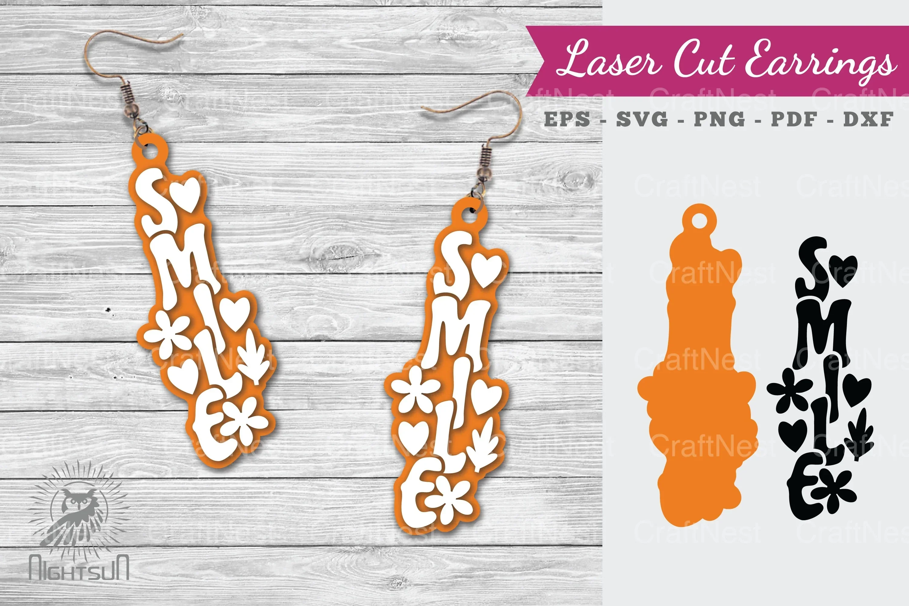 Simple Lasercut Earrings SVG Design Bundle - Image 2