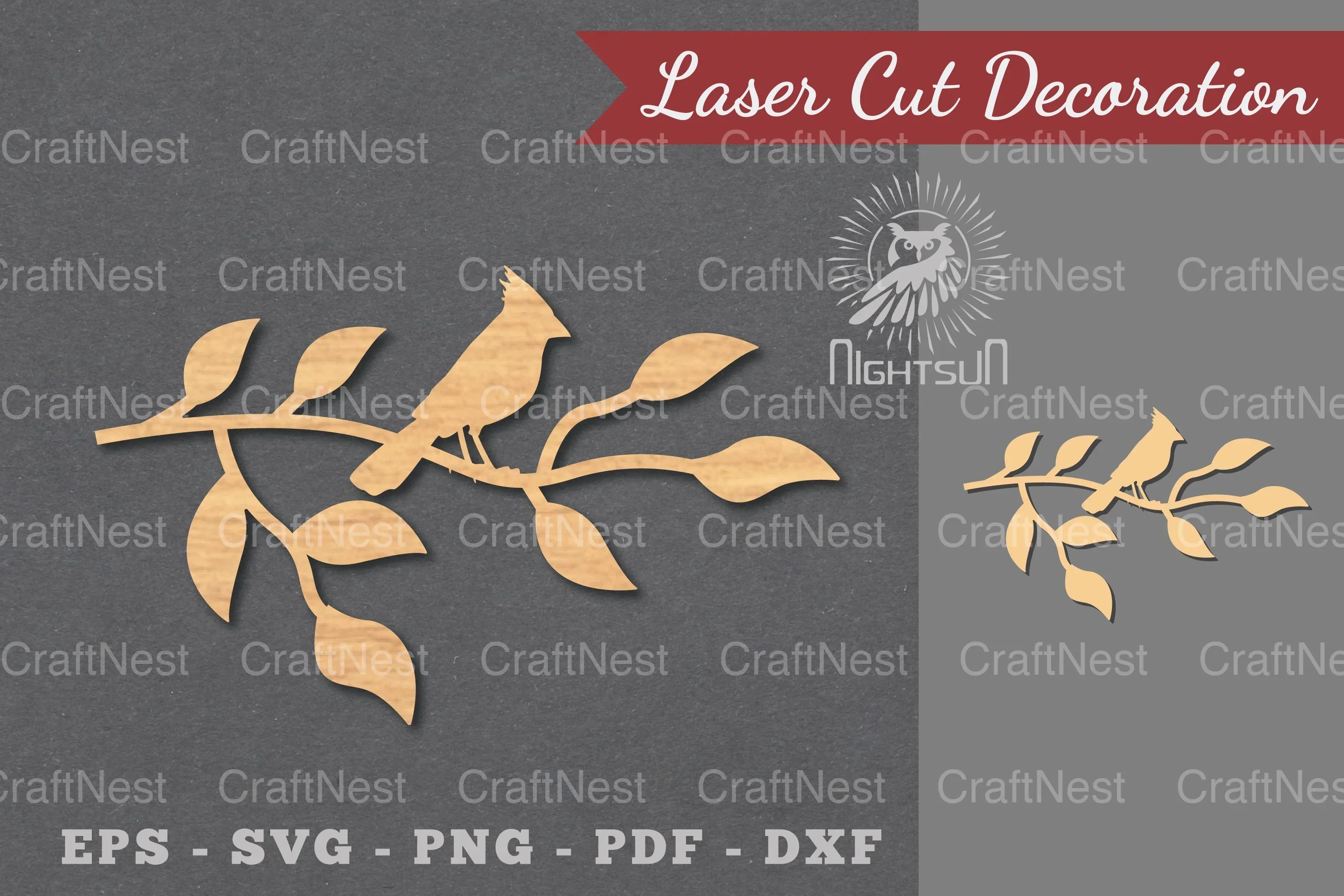 Single Bird Laser Cut Decoration Clipart Bundle