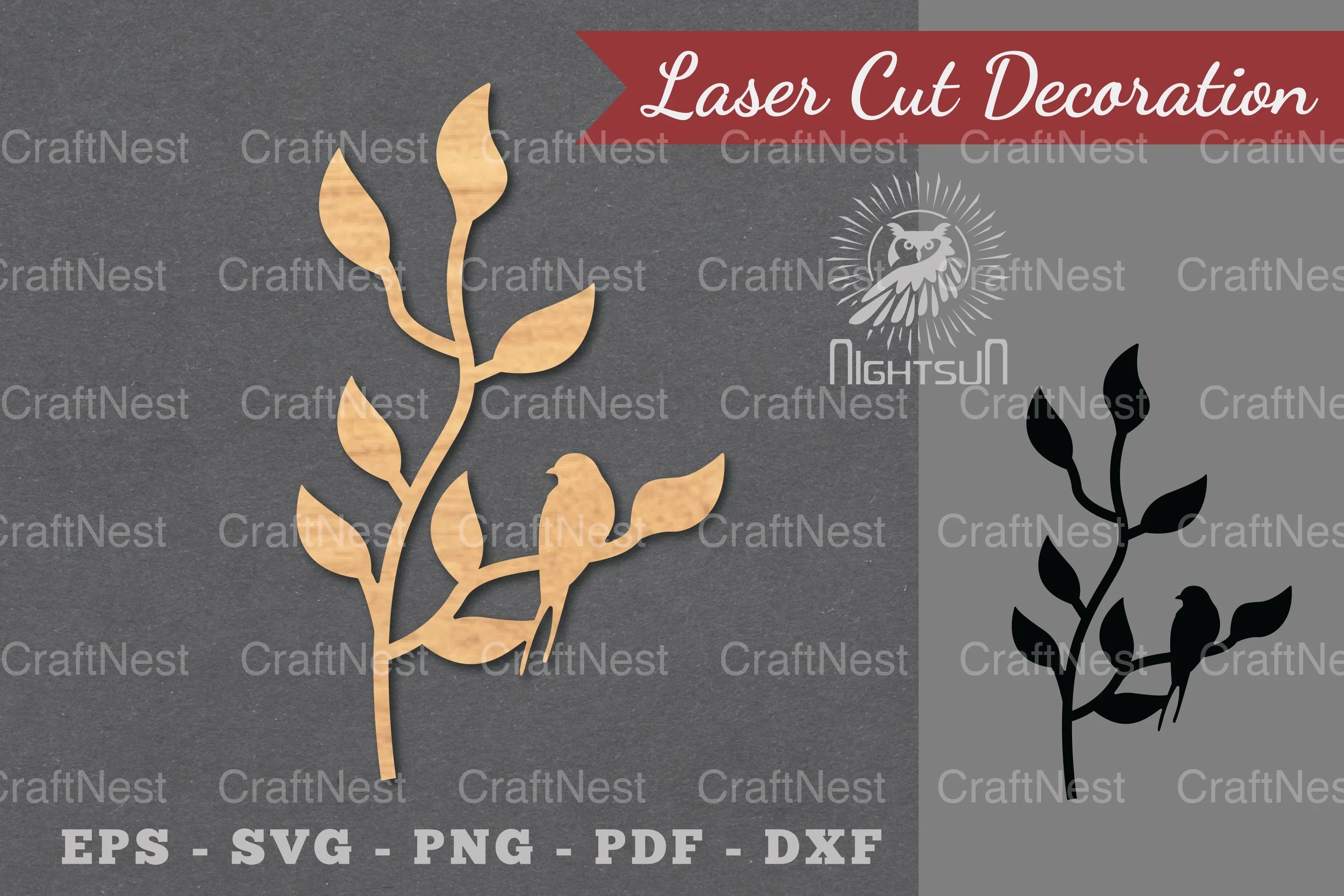 Single Bird Laser Cut Decoration Clipart Bundle