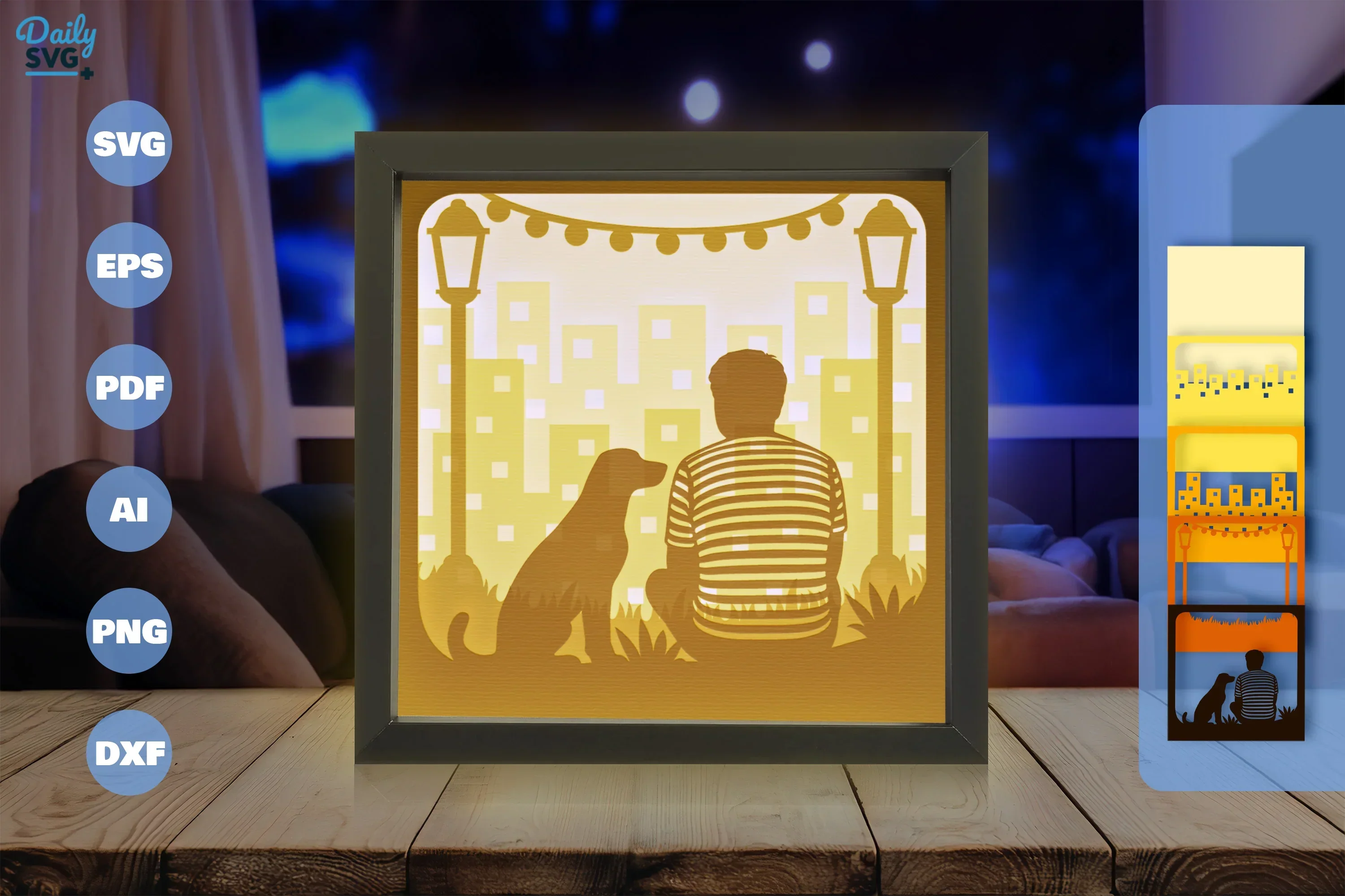 Sitting with Beagle Dog Papercut SVG Bundle - Image 3
