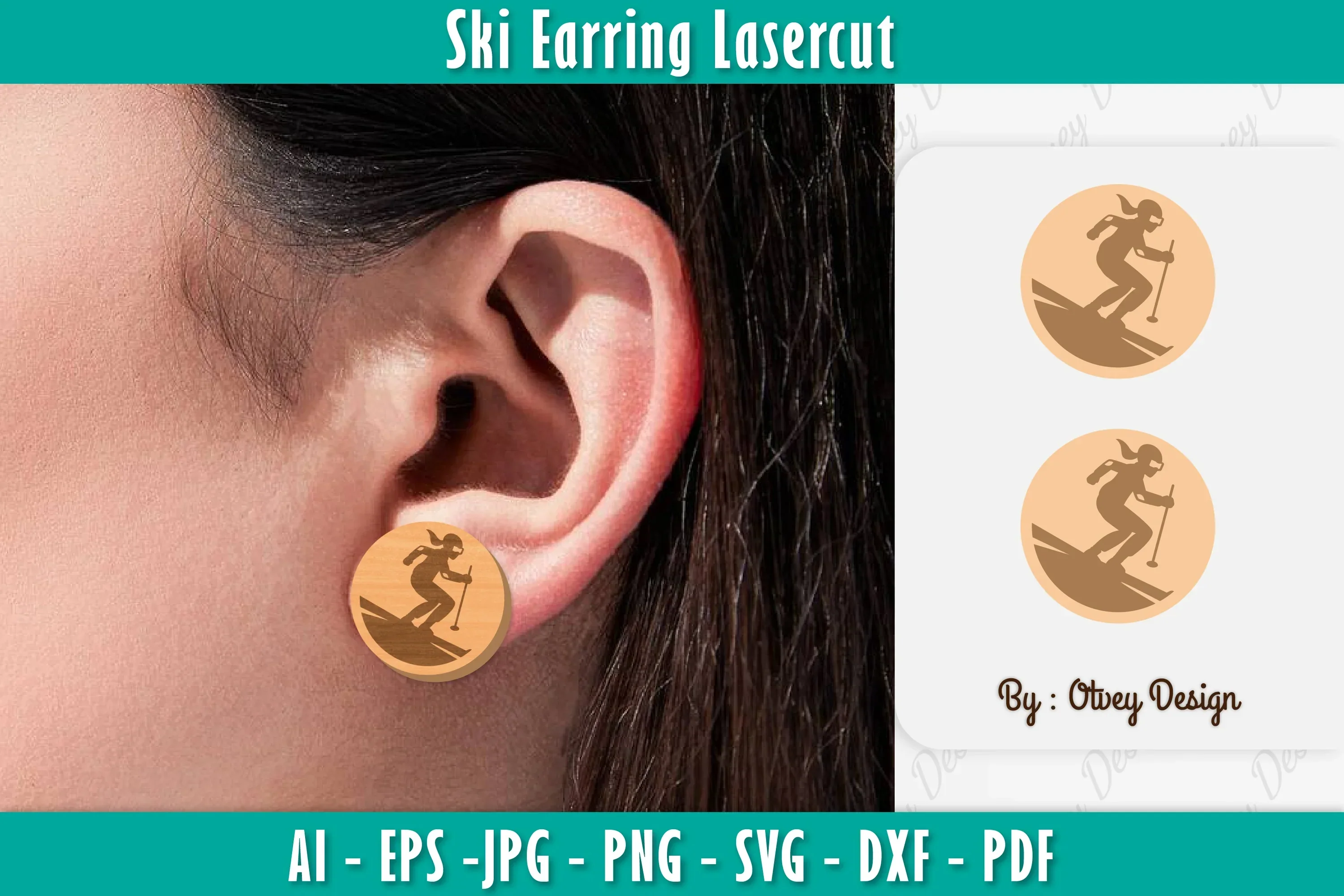 Ski Earring Laser Cut SVG Bundle