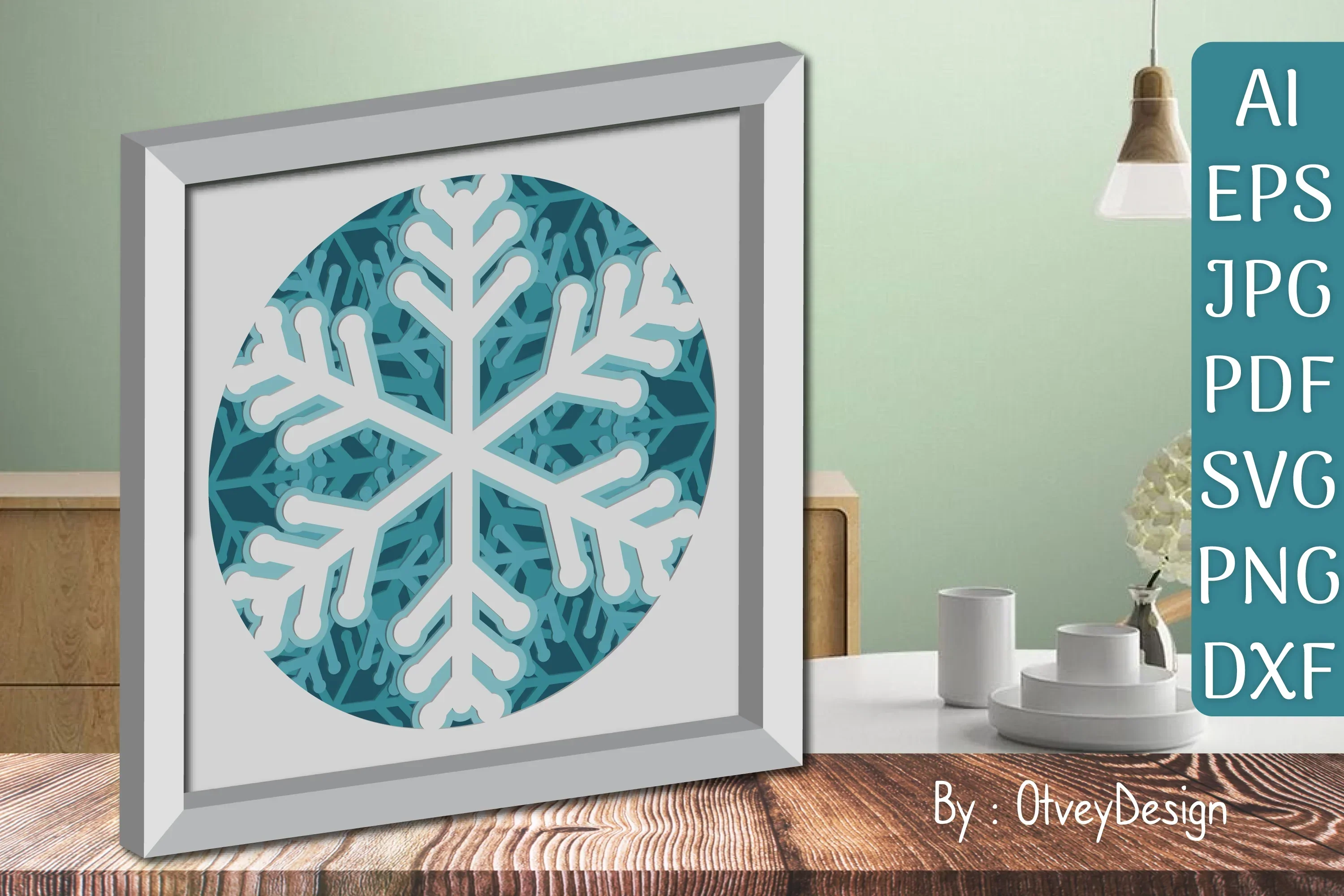 Snowflake 3D Shadow Box Layered Papercut SVG Bundle - Image 2