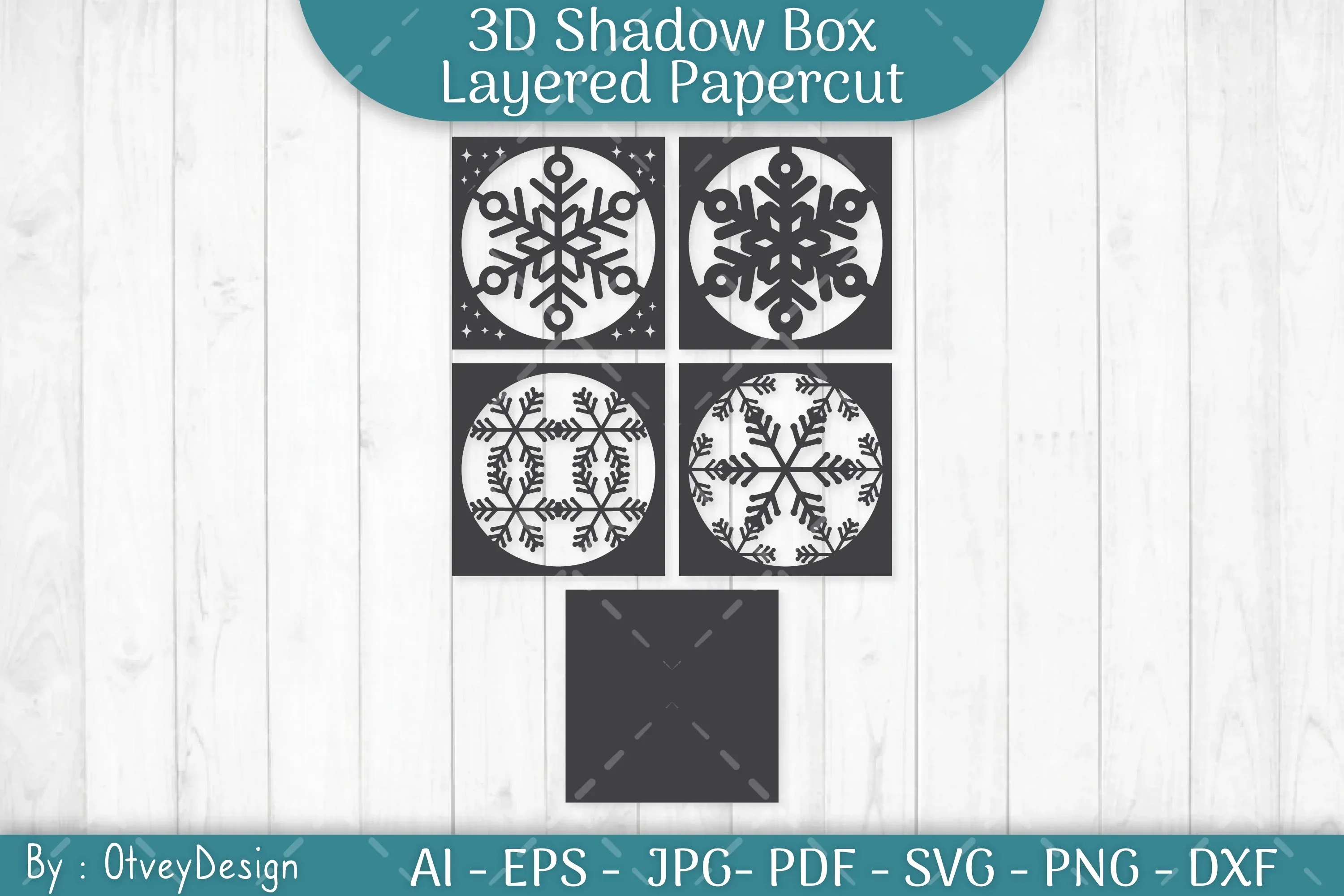 Snowflake 3D Shadow Box Layered Papercut SVG Bundle - Image 3