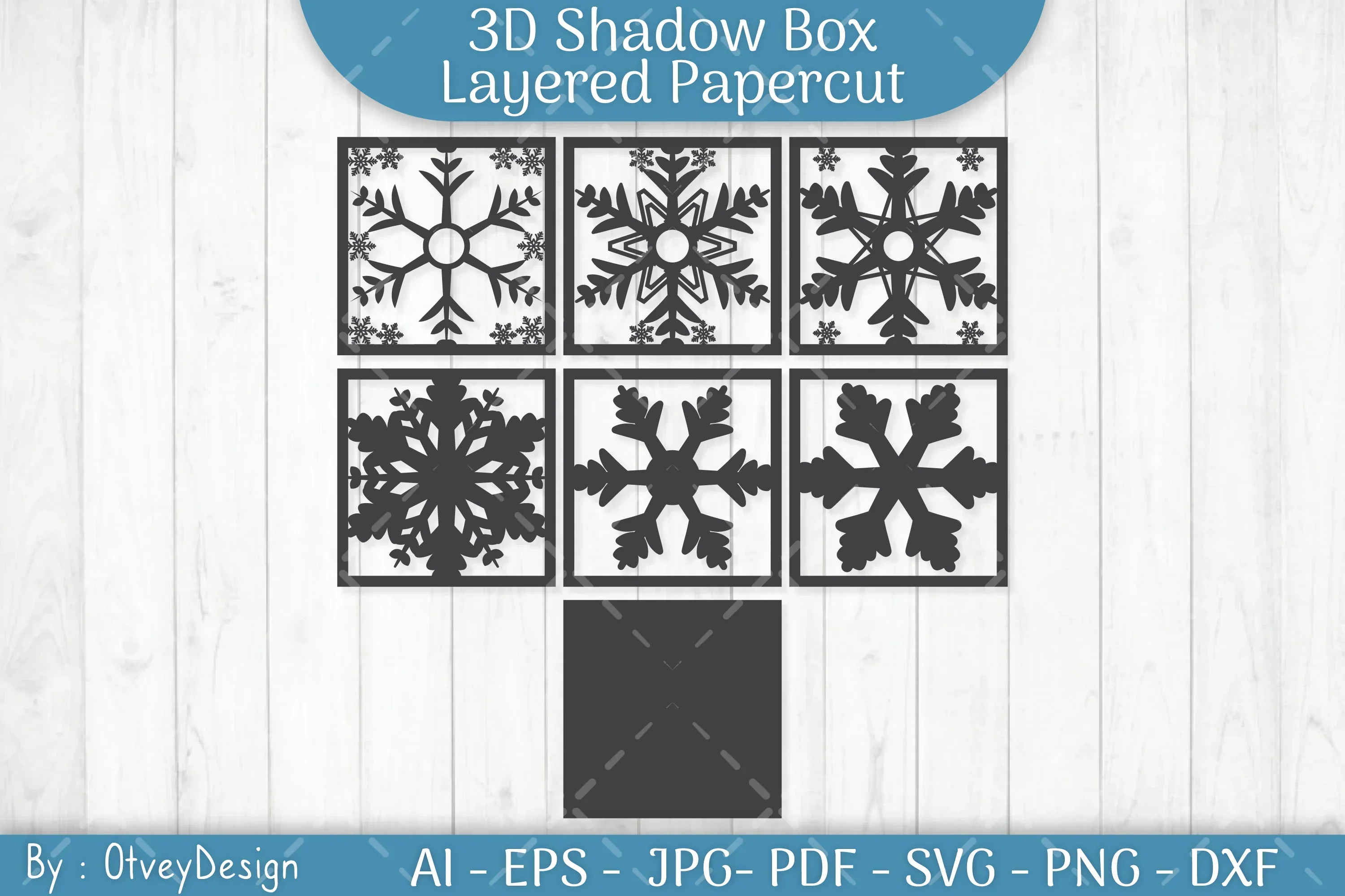 Snowflake 3D Shadow Box Papercut SVG Bundle - Image 2