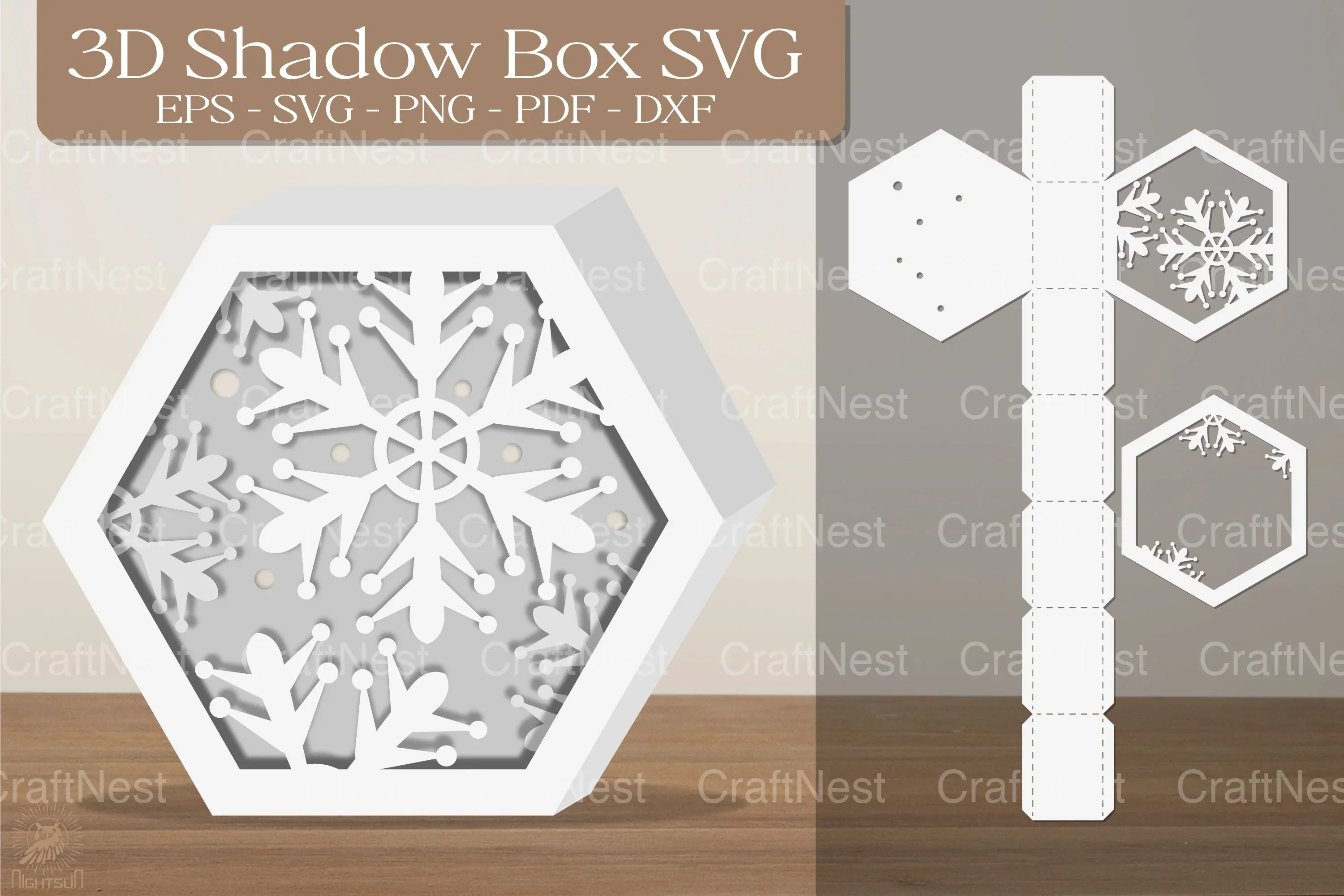 Snowflake 3D Shadow Box SVG Bundle