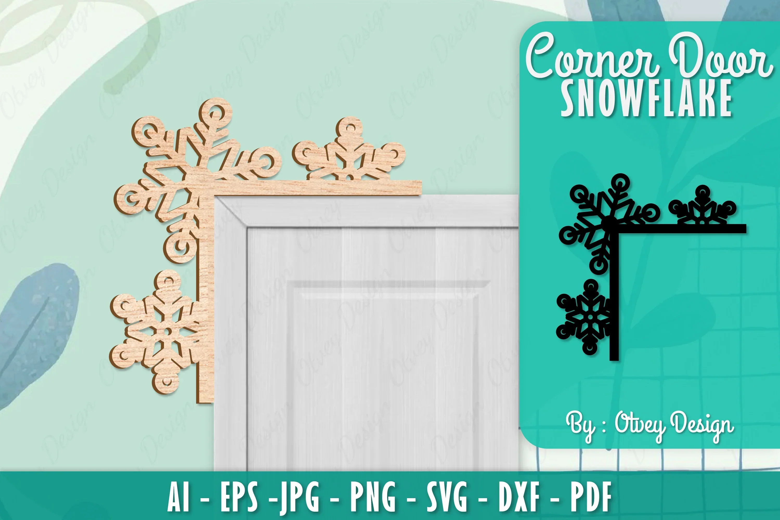 Snowflake Corner Door SVG Bundle