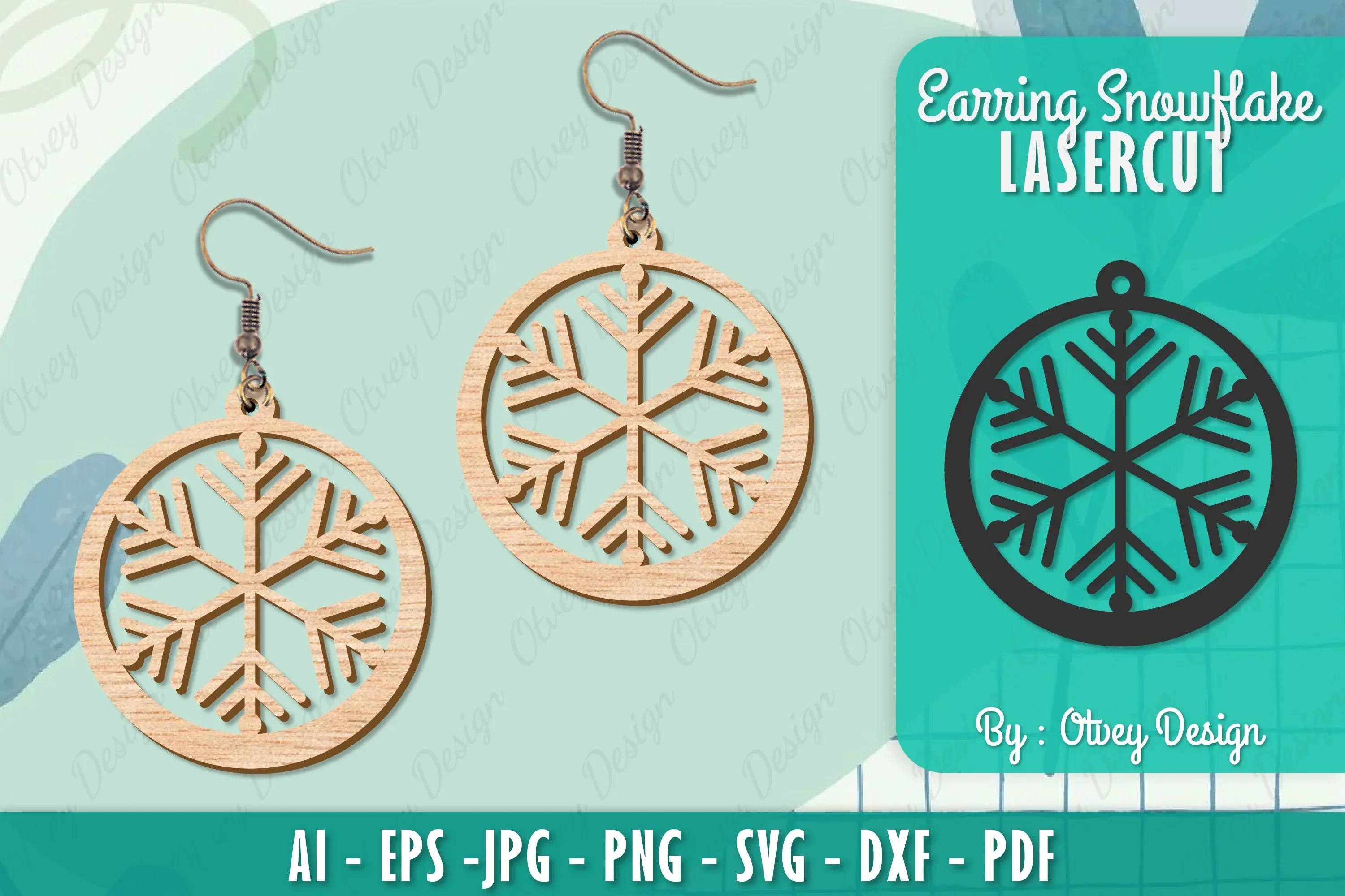 Snowflake Earring Lasercut SVG Bundle