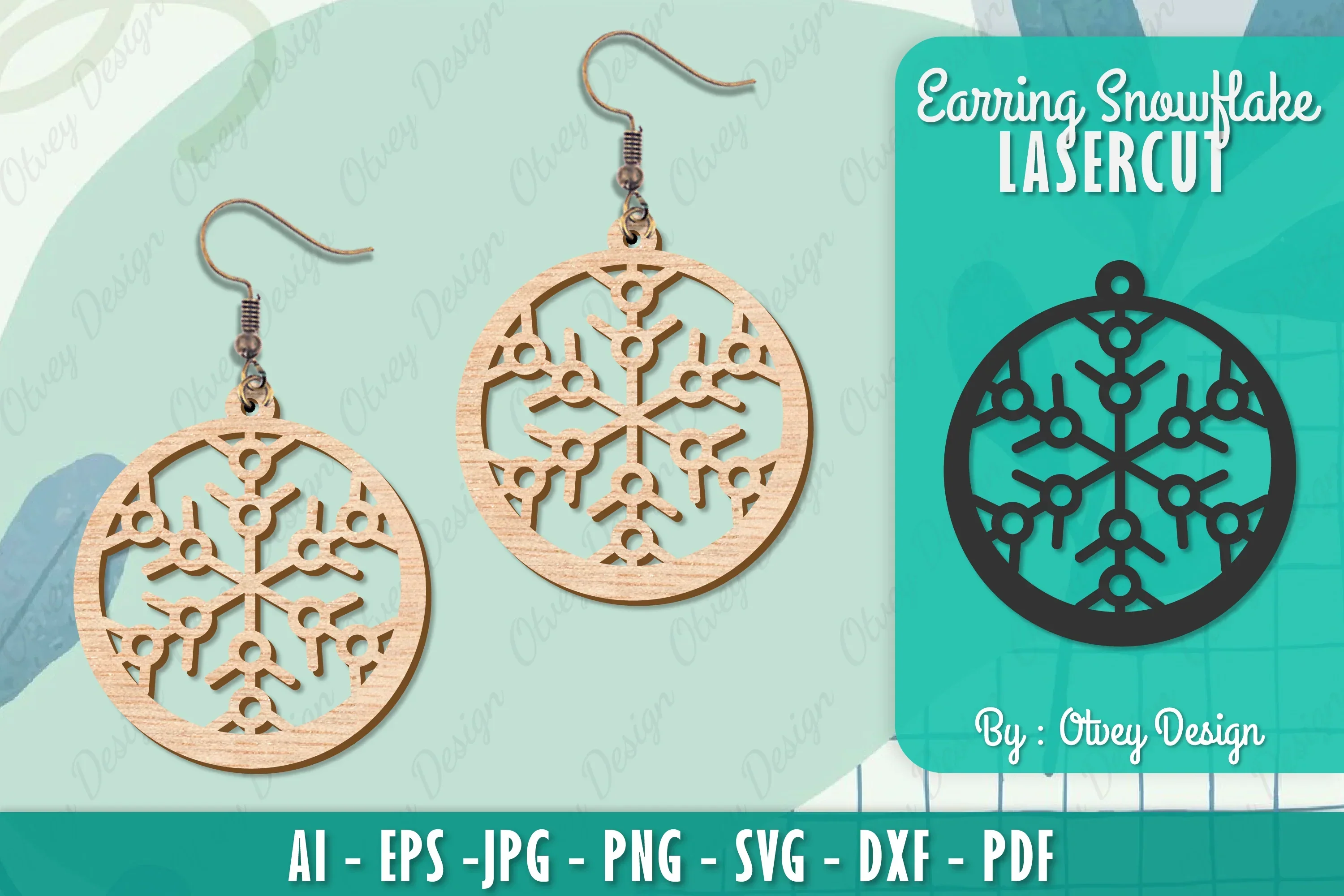 Snowflake Earring Lasercut SVG Bundle