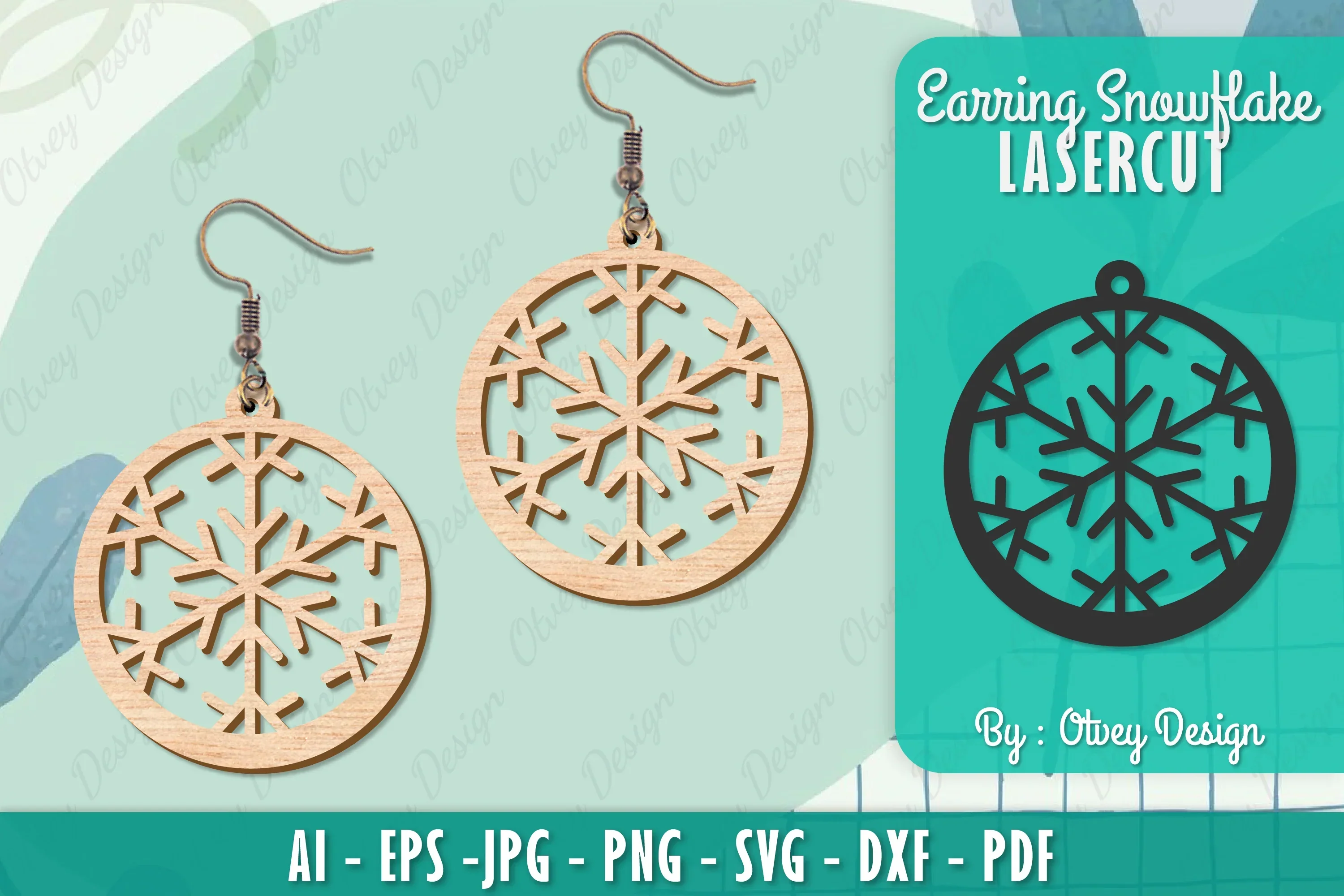 Snowflake Earring Lasercut SVG Bundle
