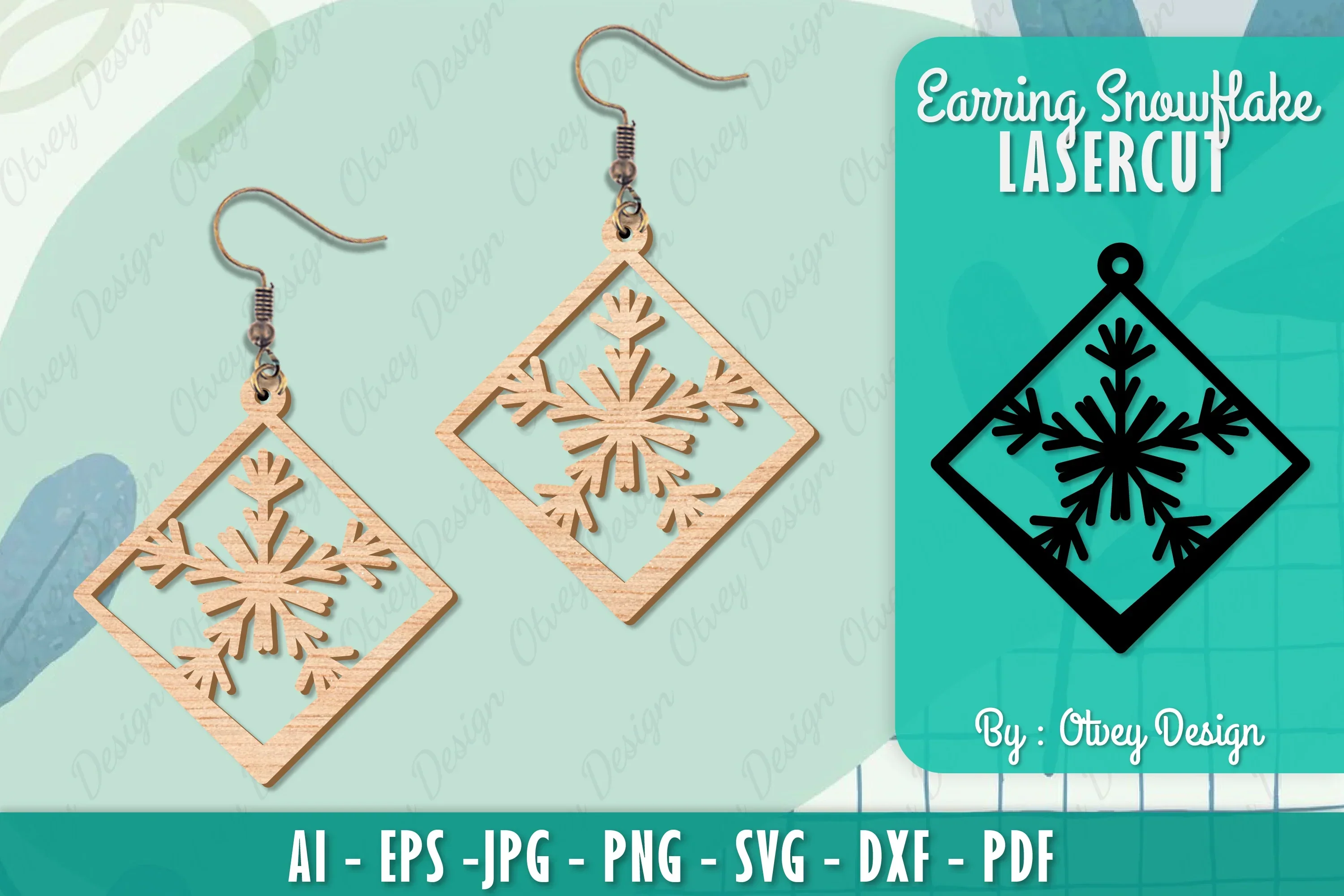 Snowflake Earring Lasercut SVG Bundle