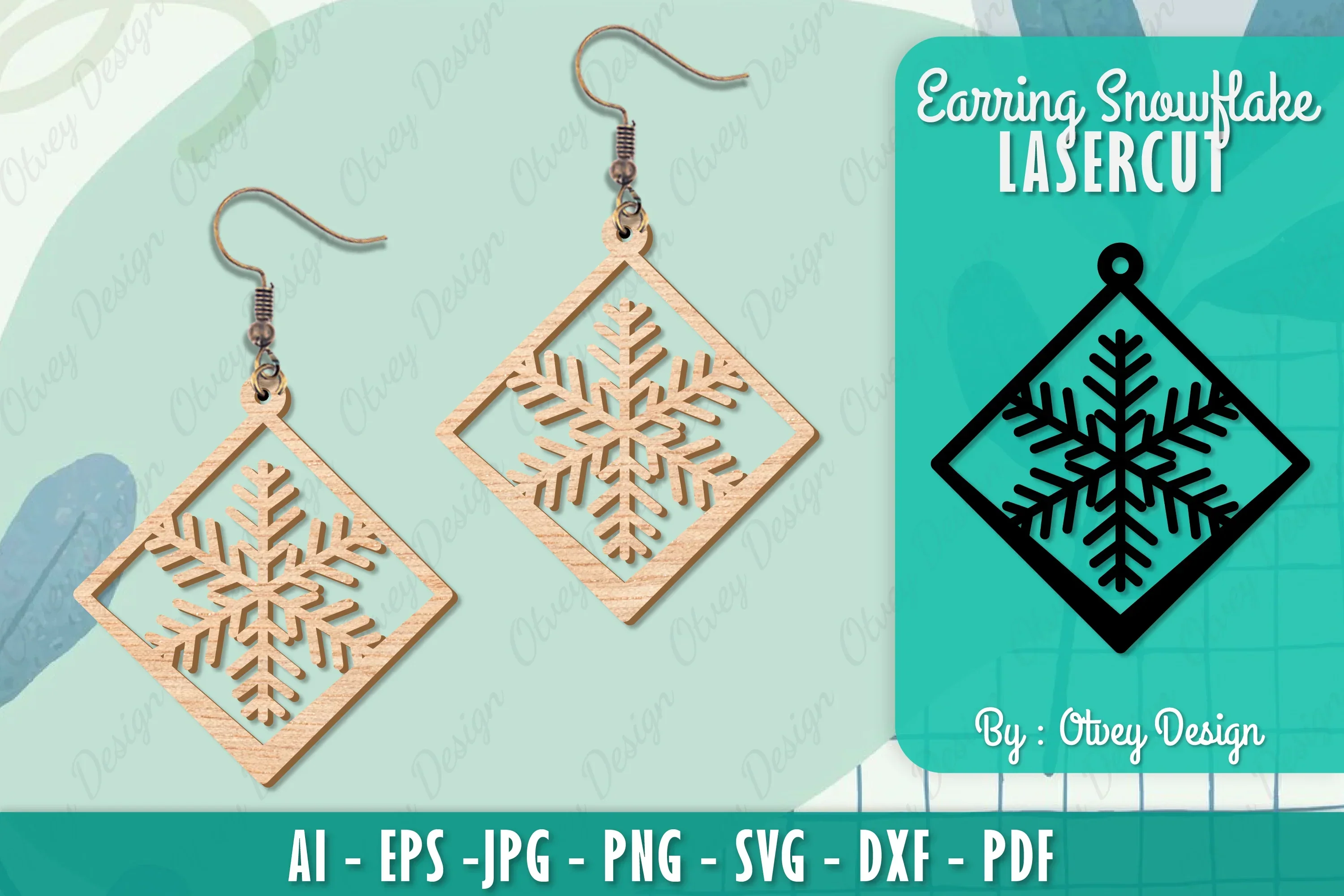 Snowflake Earring Lasercut SVG Bundle