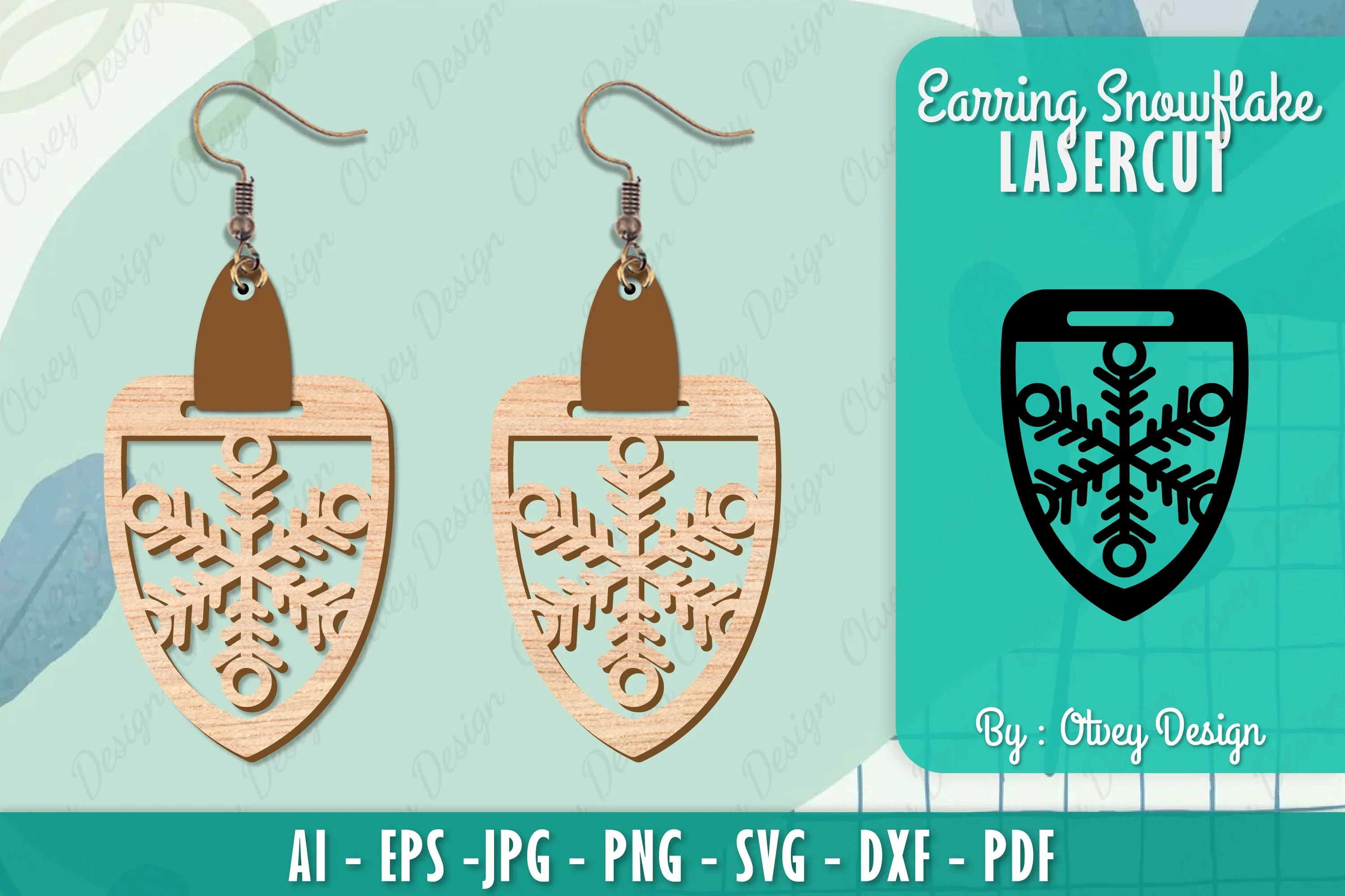 Snowflake Earring Lasercut SVG Bundle