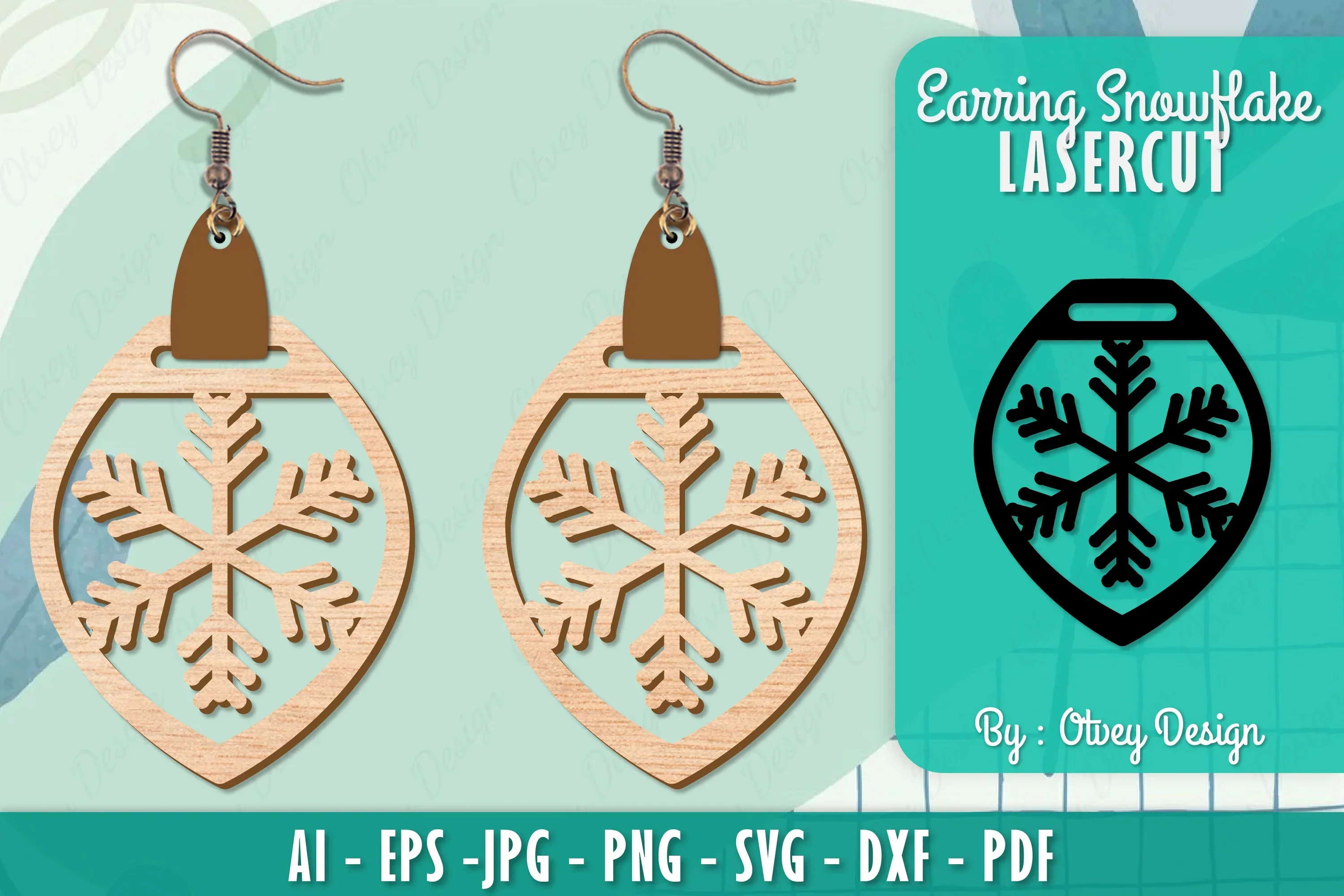 Snowflake Earring Lasercut SVG Bundle