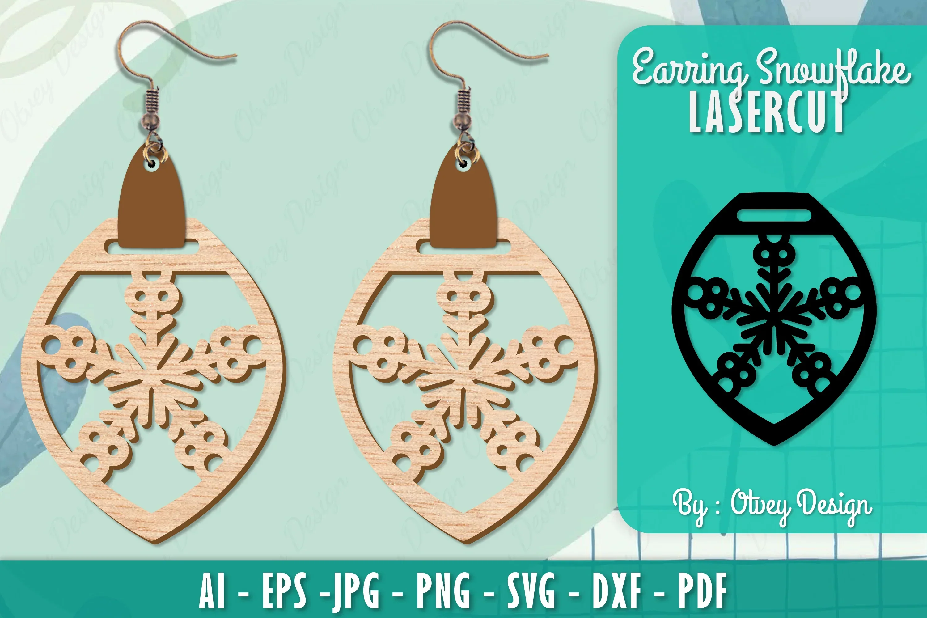 Snowflake Earring Lasercut SVG Bundle