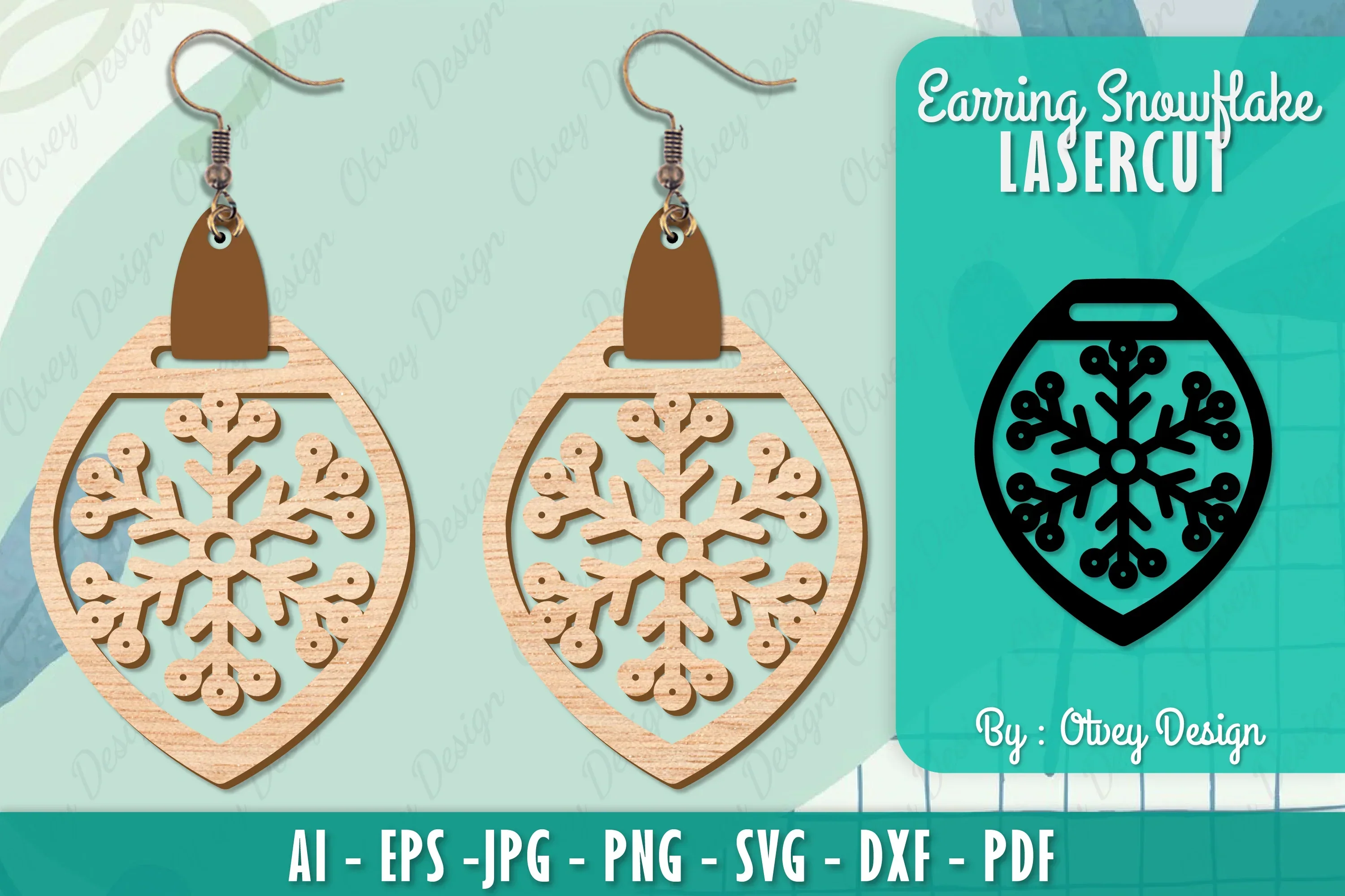 Snowflake Earring Lasercut SVG Bundle