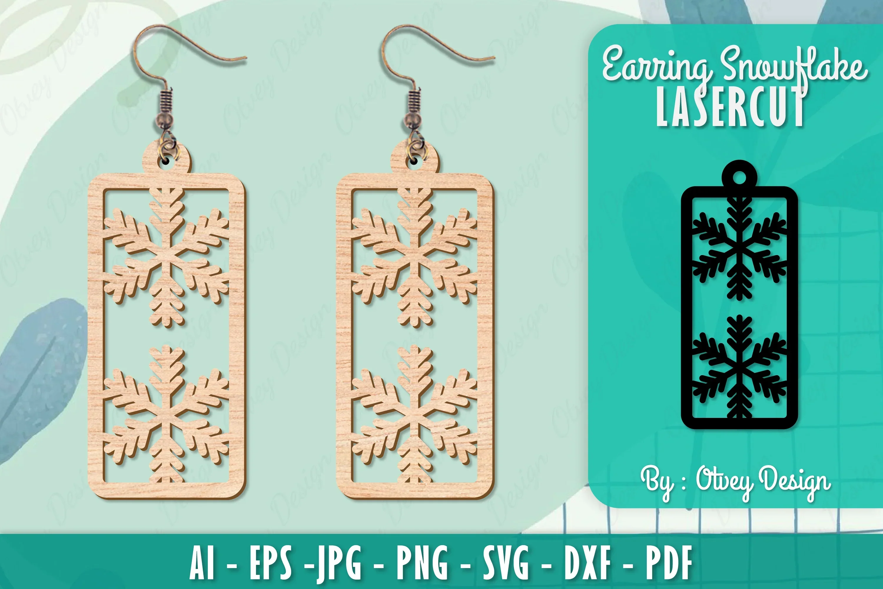 Snowflake Earring Lasercut SVG Bundle