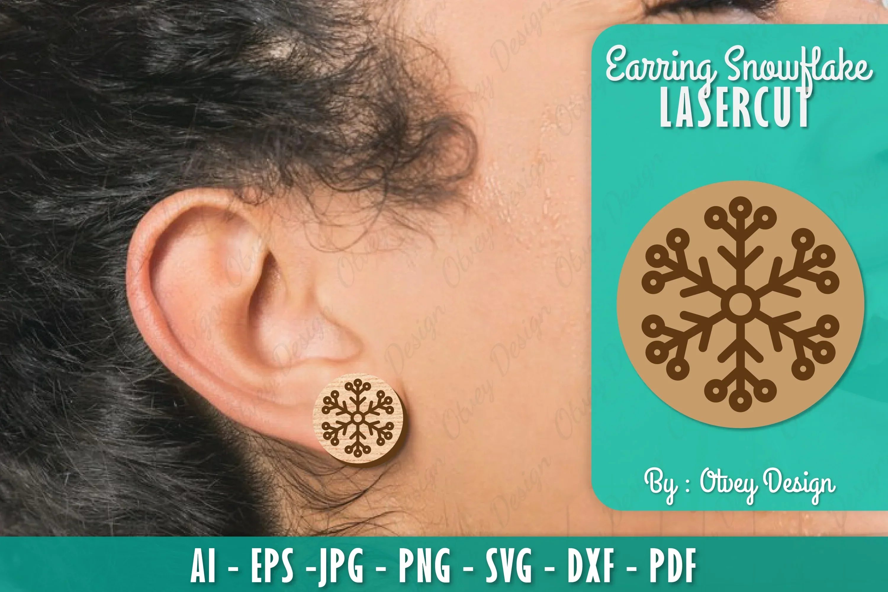 Snowflake Earring Lasercut SVG Bundle