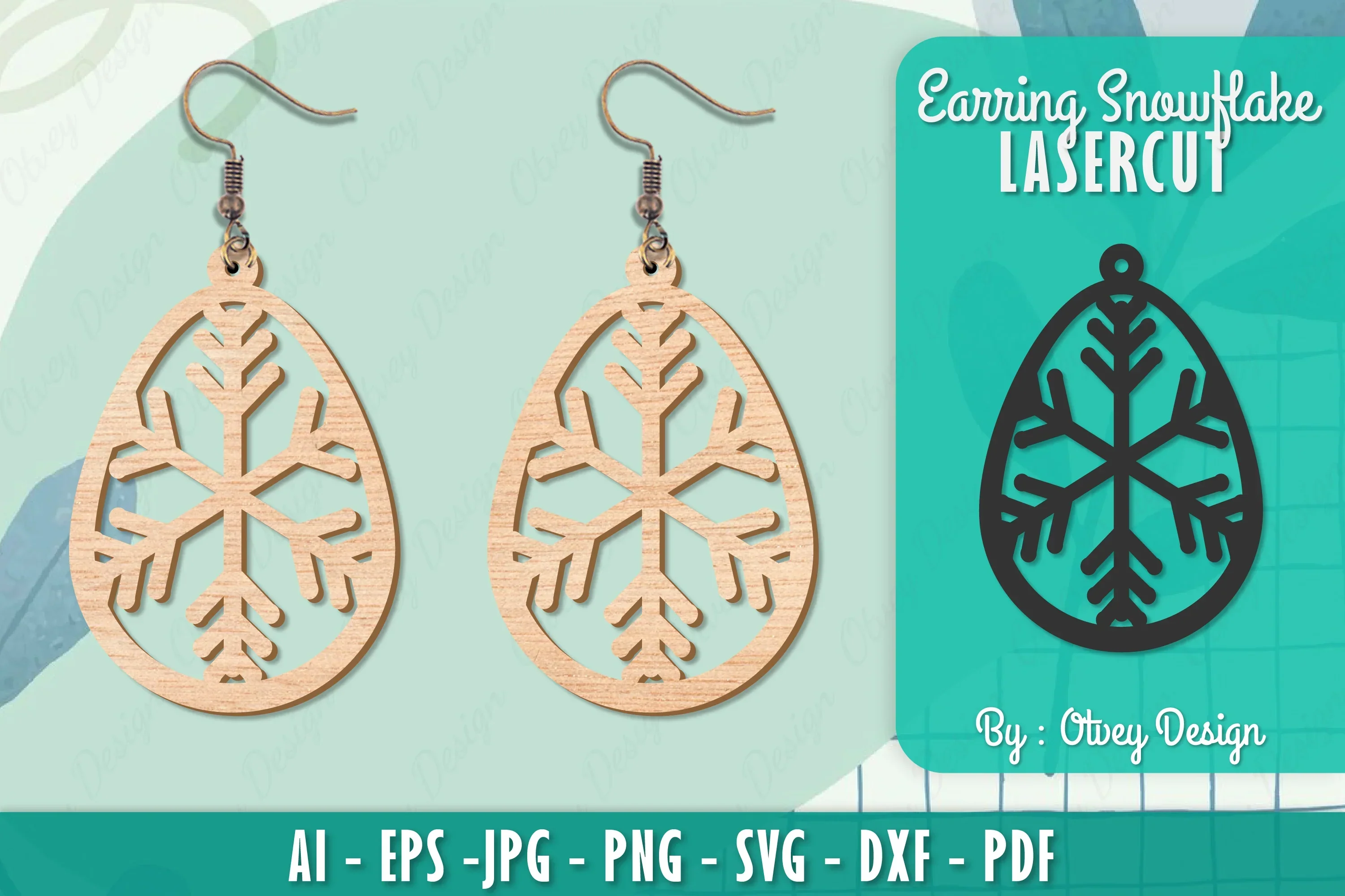 Snowflake Earring Lasercut SVG Bundle
