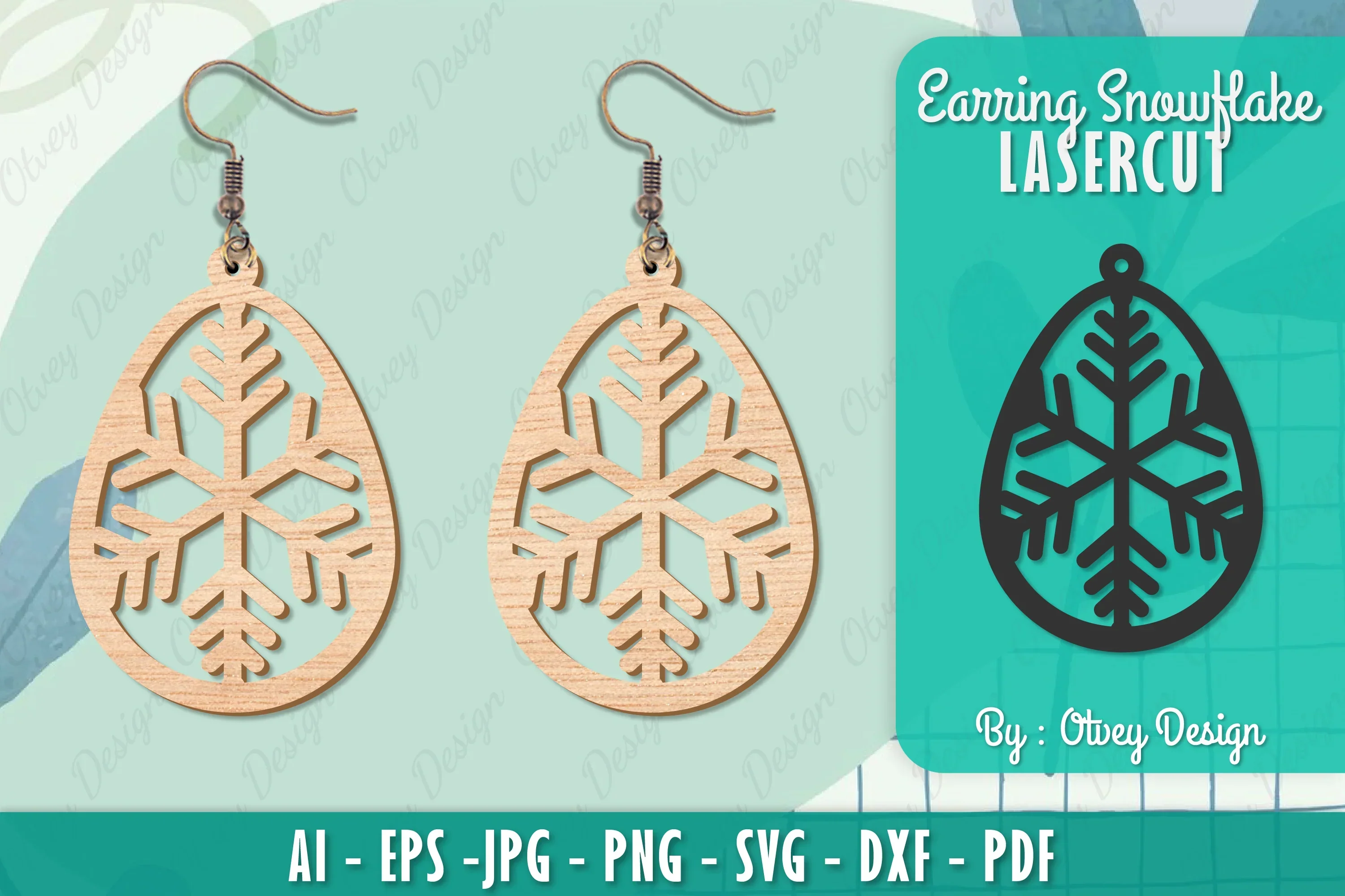 Snowflake Earring Lasercut SVG Bundle