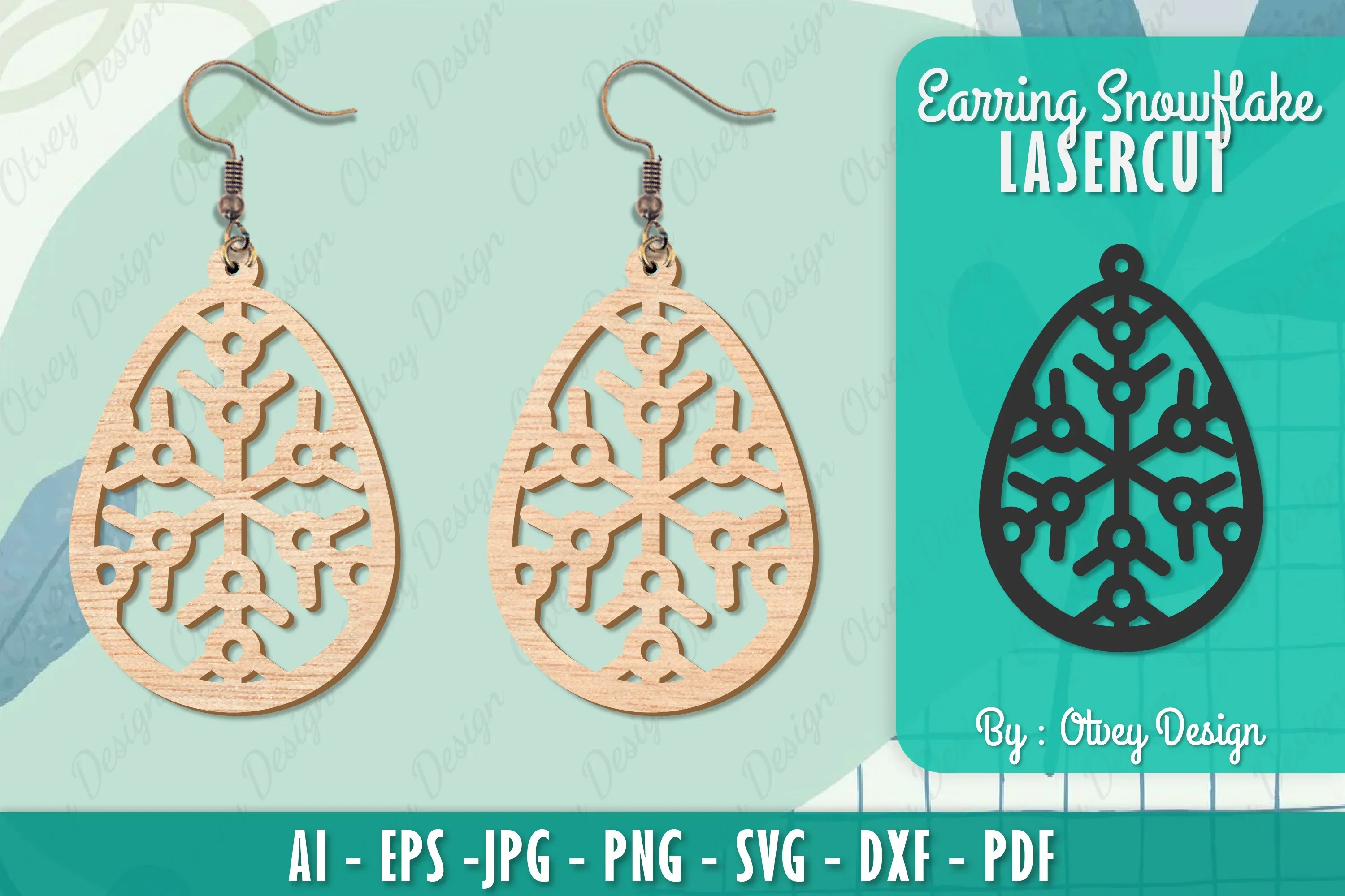 Snowflake Earring Lasercut SVG Bundle