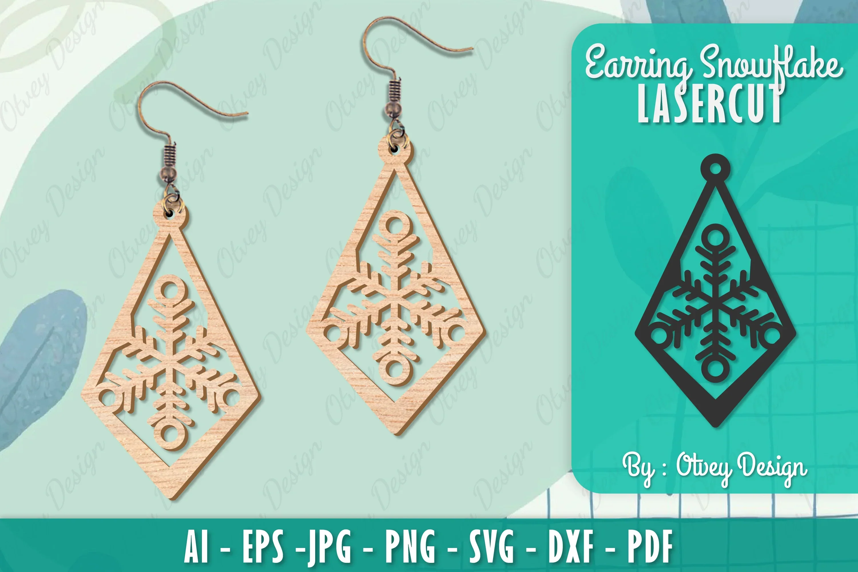 Snowflake Earring Lasercut SVG Bundle