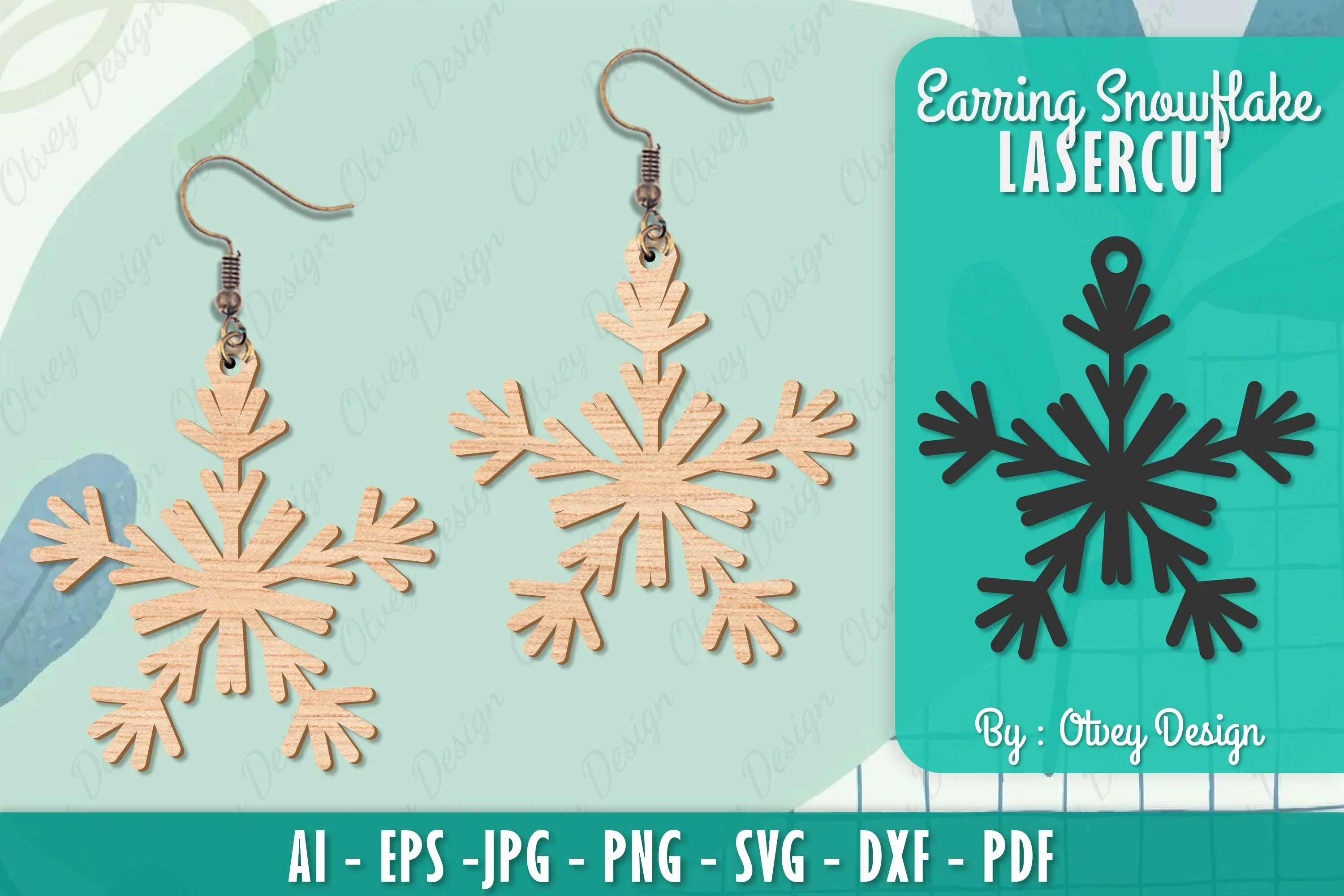 Snowflake Earring Lasercut SVG Bundle