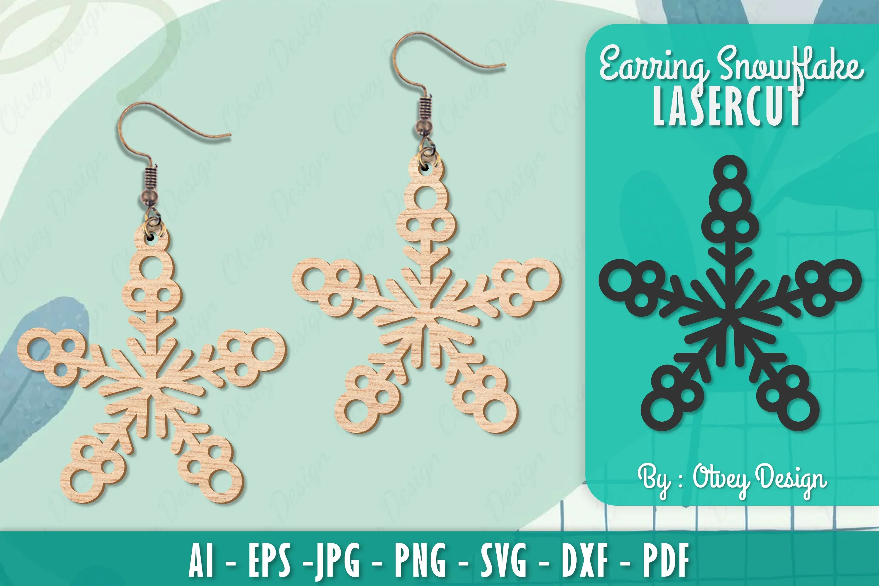 Snowflake Earring Lasercut SVG Bundle