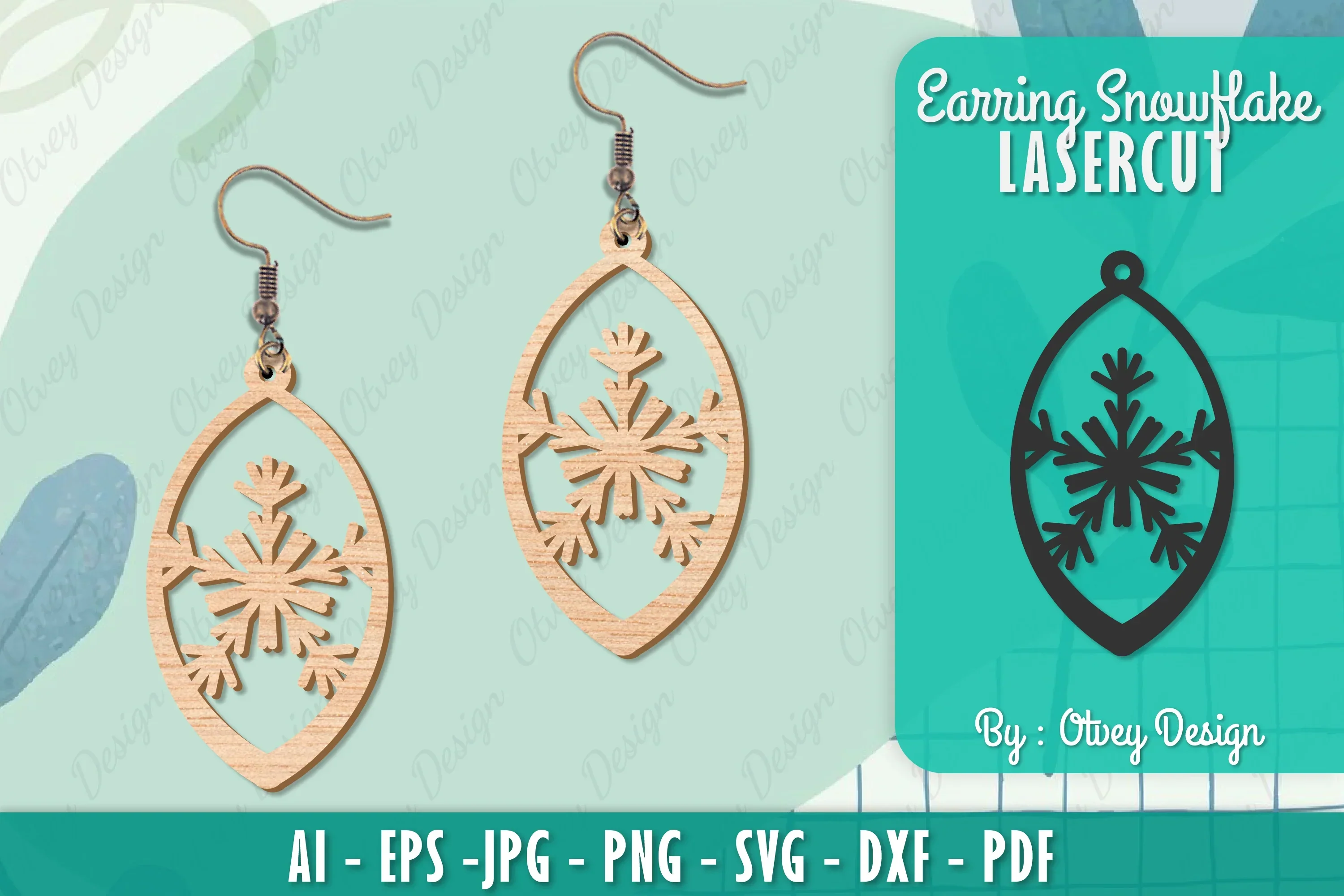 Snowflake Earring Lasercut SVG Bundle
