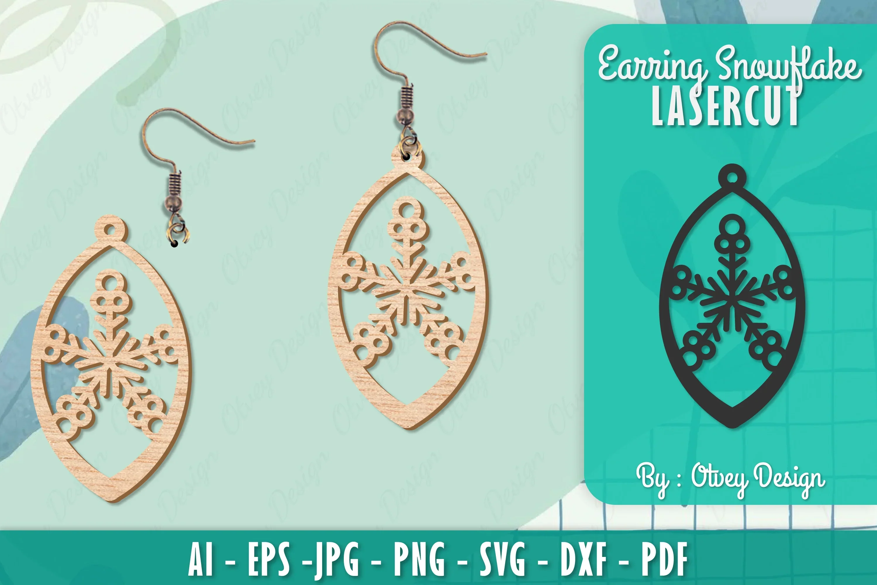 Snowflake Earring Lasercut SVG Bundle
