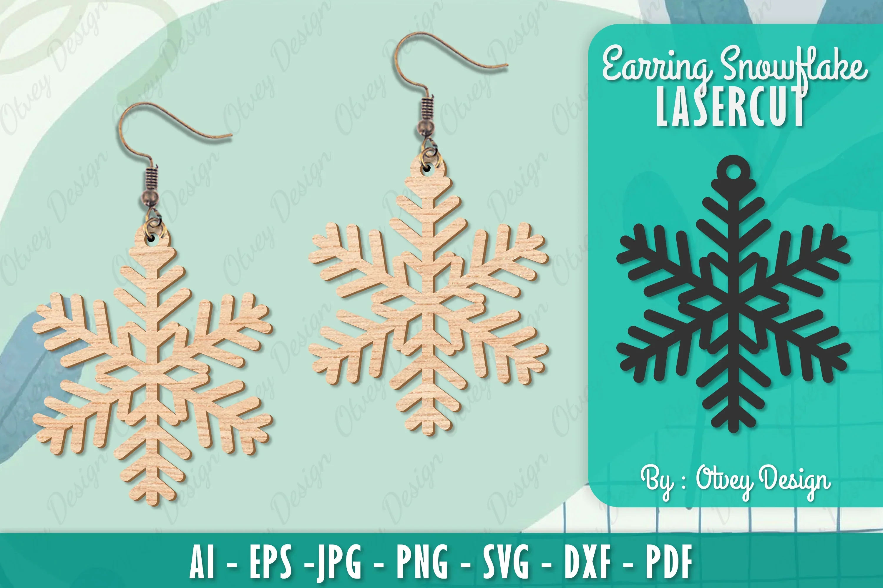 Snowflake Earring Lasercut SVG Bundle
