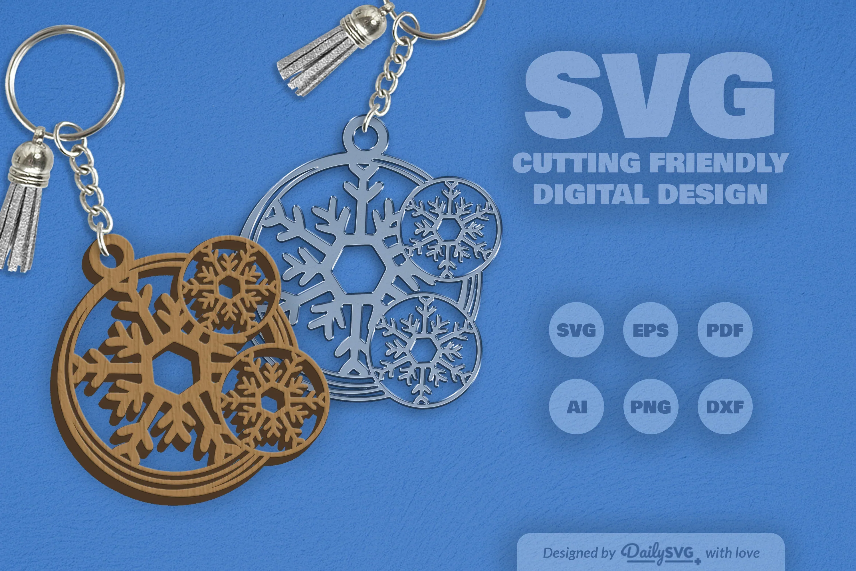 Snowflake Keychain Clipart - Daily SVG Bundle - Image 10