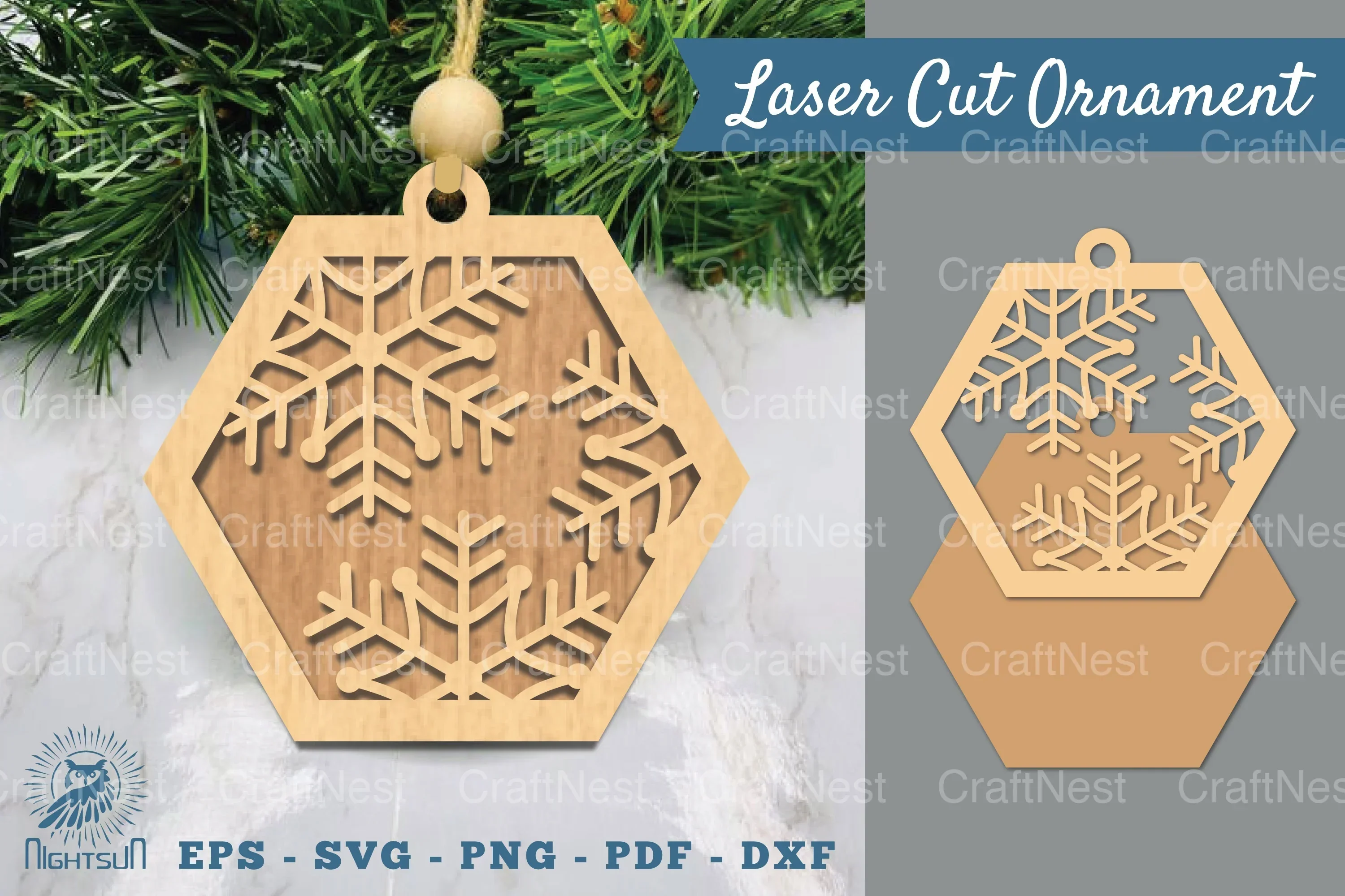 Snowflake Laser Cut Ornament SVG Bundle