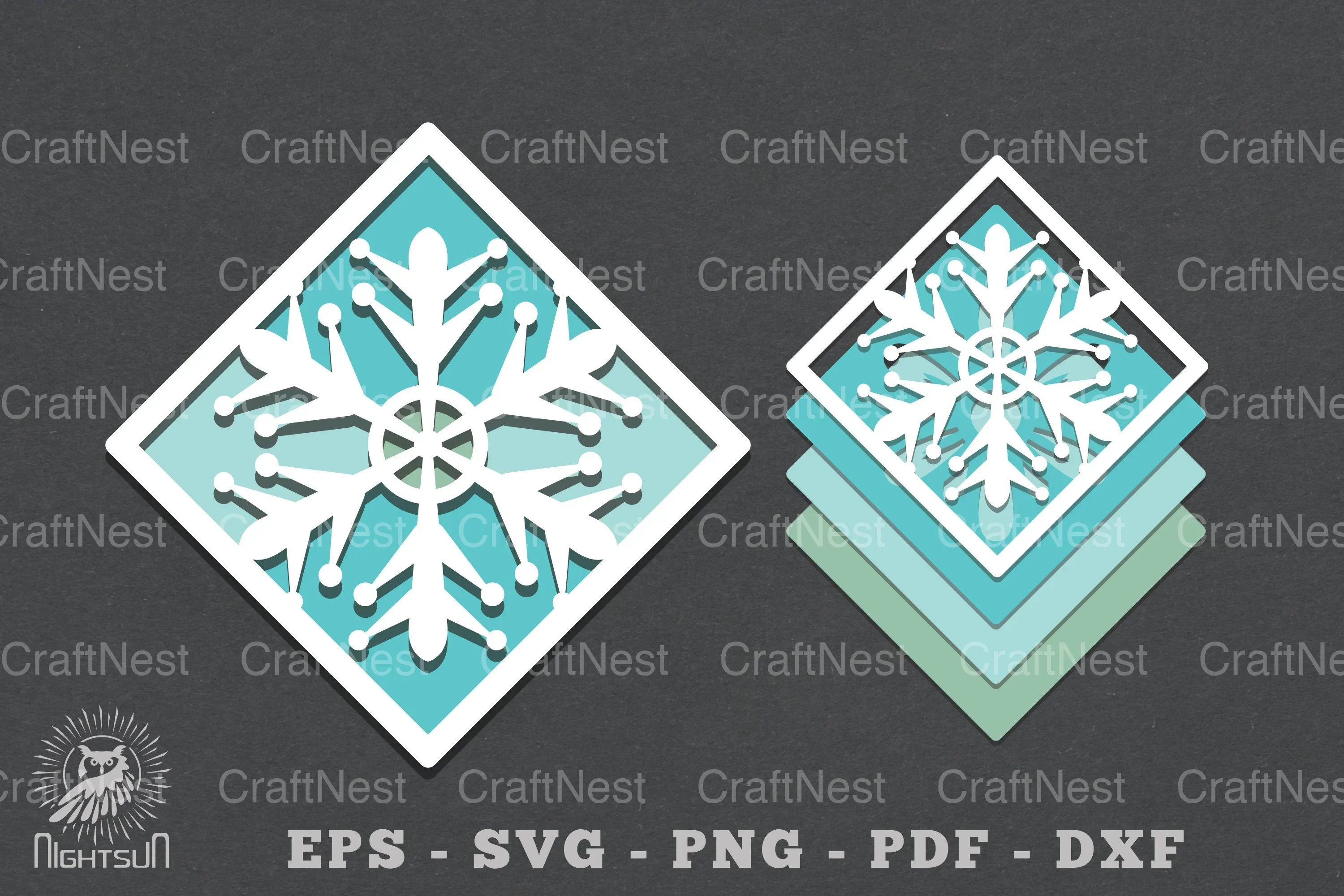 Snowflake Layered Papercut SVG Bundle